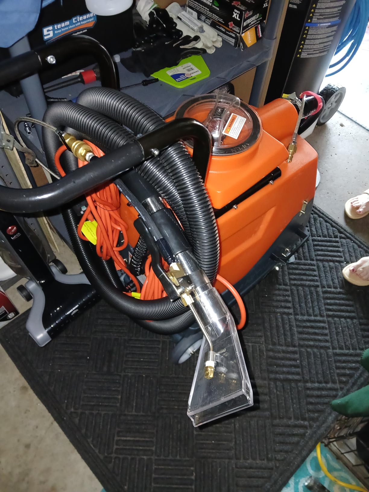 Commercial Heated Carpet & Upholstery Extractor Machine, 160 PSI Hot Water Cleaner, 149F Heater, 4.8-Gal and 5.3-Gal Dual Tanks customer photo 1