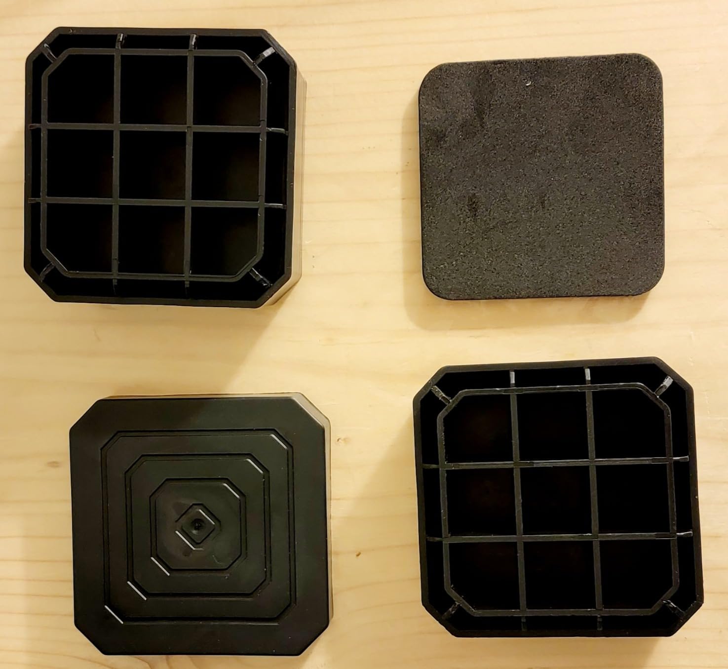 EclatBain Adjustable Bed Risers 3&4.3&5.3 Inch, 4000 lbs, 4 Pack Black | Square Heavy-Duty Furniture Risers, Lift to 1.5, 3, 4.3, 5.3 Inch, Support up to 4000 lbs, for Desk, Sofa, Chair Legs customer photo 2