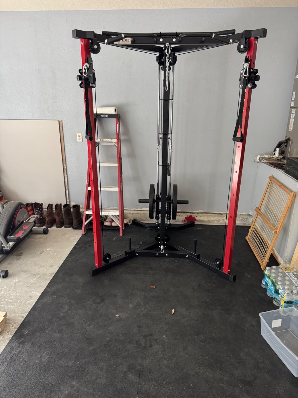 Mikolo Cable Crossover Machine, Functional Trainer with 17 Adjustable Positions, Home Gym Equipment with High and Low Pulley System customer photo 2