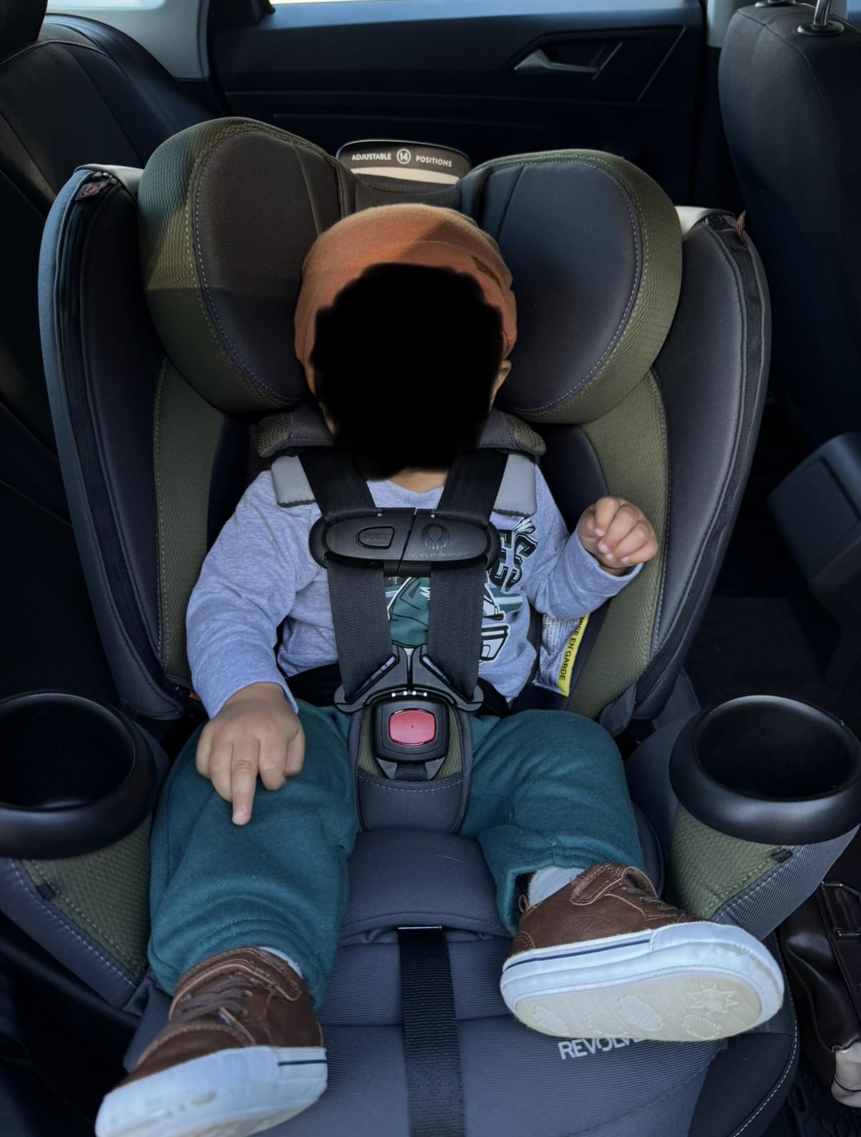 Evenflo Revolve360 Extend All-in-One Rotating Car Seat with Quick Clean Cover, Rear-Facing, Forward-Facing, Highback Booster Mode, Infant to 12 Years (Rockland Green) customer photo 2