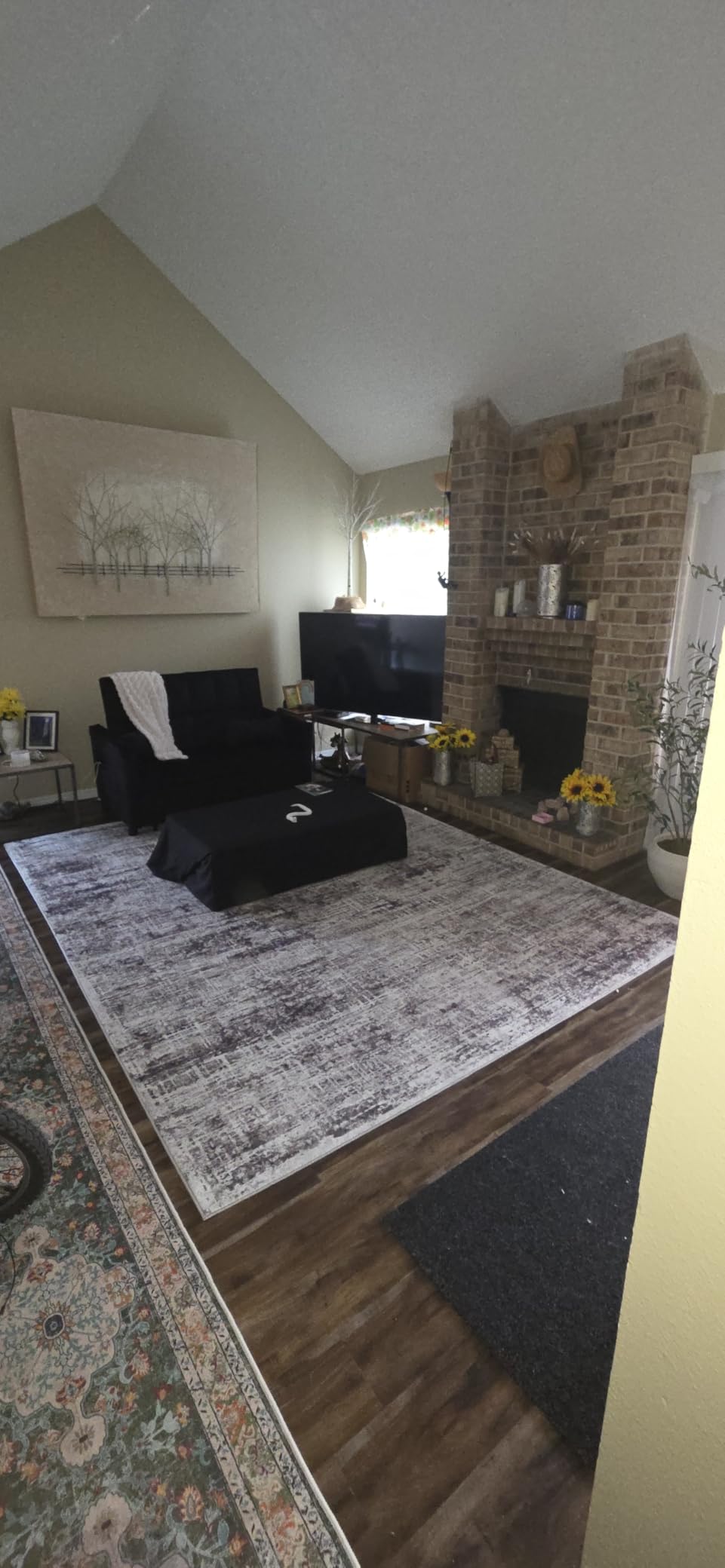 8x10 Washable Area Rug for Living Room Bedroom: Non-Slip Modern White Gray | Machine Washable TPR Backing, Stain-Resistant Low Pile, Pet & Kid Friendly, Abstract Decor for Dining Room, Dorm, Home Office customer photo 2