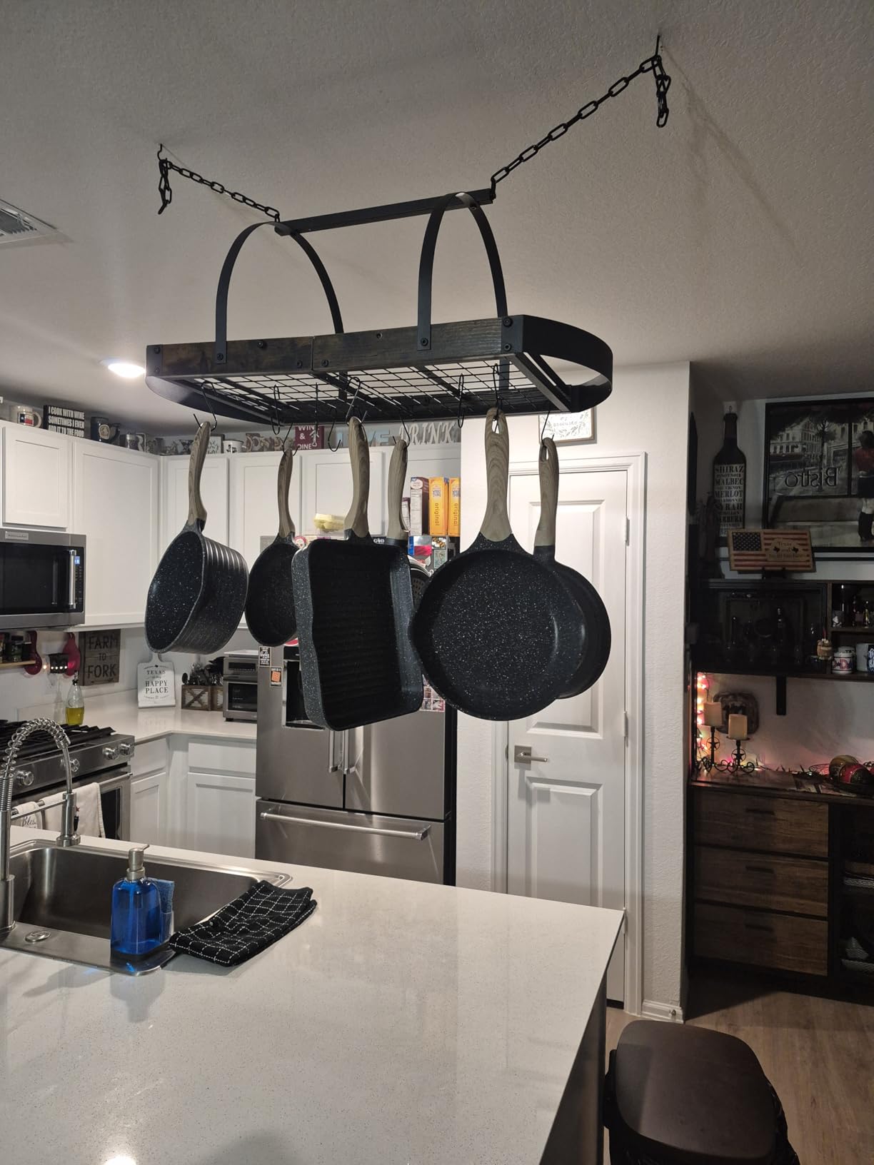 CHOEZON Hanging Pot Rack, Pot Hanger for Kitchen, Ceiling Mounted Pot Holder customer photo 2