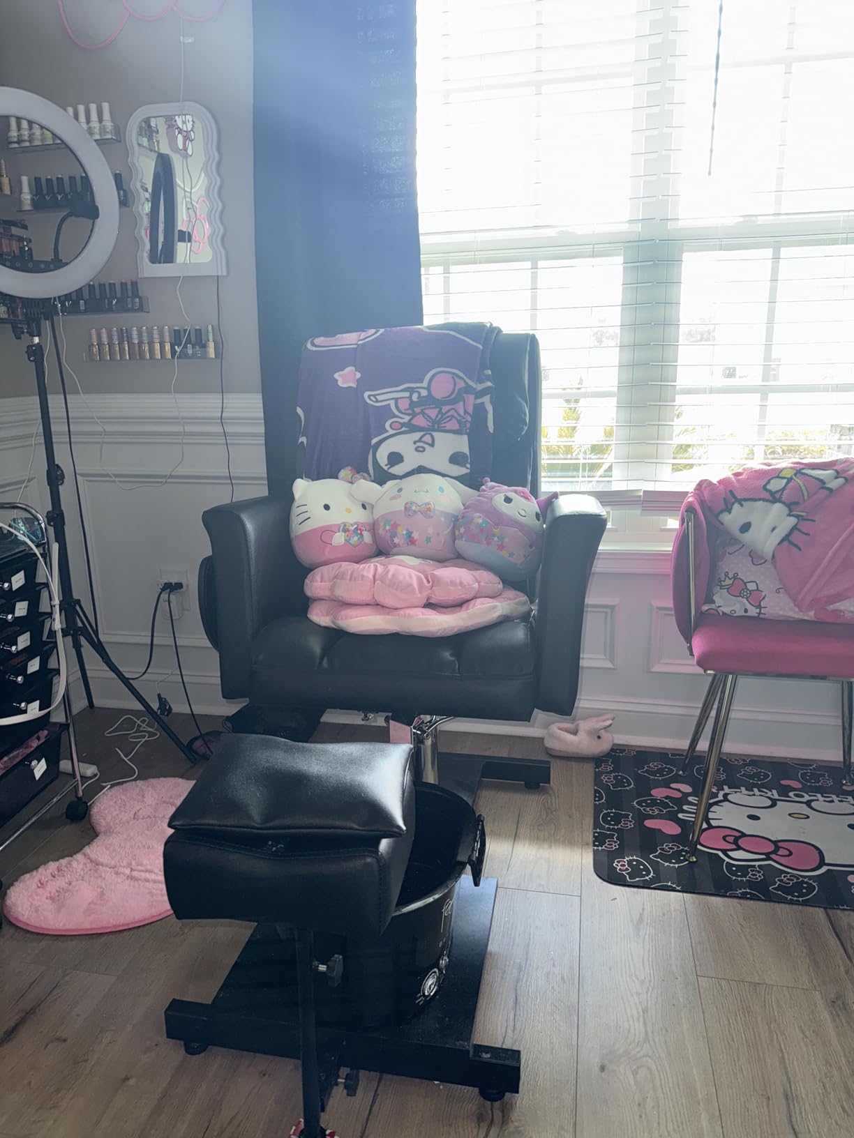 Pedicure Chair with Stool & Bubble Massage Foot Bath, Hydraulic Pedicure Chair for Nail Tech, No Plumbing, 360 ° Rotation for Beauty Spa Salon Unit Station Grey customer photo 2