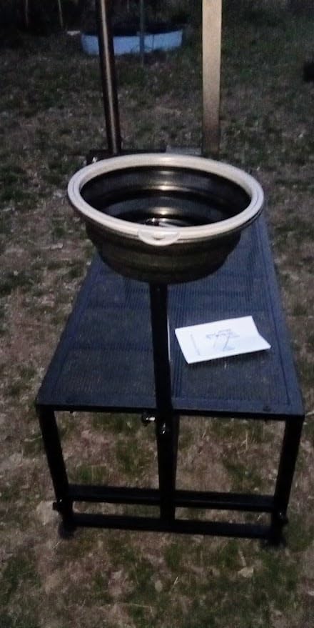 600lbs Goat Milking Stand with Adjustable Headpiece & Legs, Goat Stand with Removable Feeder, Sheep Stand for Shearing, Heavy-Duty Steel Platform for Grooming, Hoof Trimming (Blue, L-47 * 23Inch) customer photo 1
