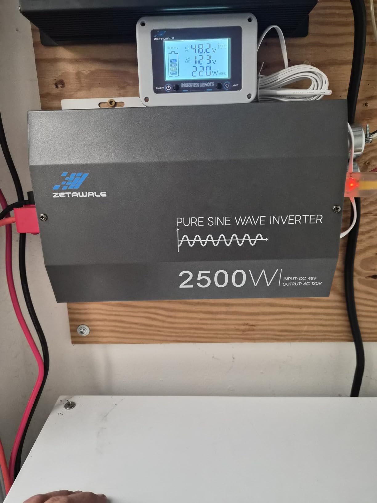 2500W Pure Sine Wave Inverter 12V DC to 120V AC with Built-in ATS for RVs | 5000W Peak, Auto Transfer Switch, LCD Remote, 2AC Outlets,USB & Type-C,Hardwire Ready for RV Electrical Systems, Off Grid Use customer photo 2