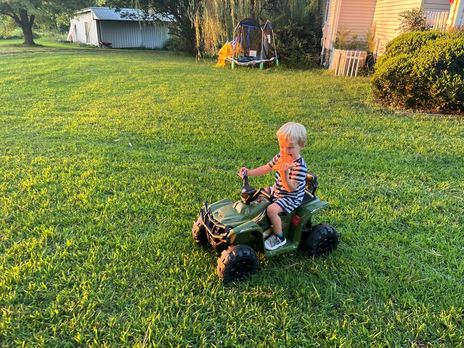 Best Choice Products 12V Kids Ride-On Electric ATV, 4-Wheeler Quad Car Toy w/Bluetooth Audio, 2.4mph Max Speed, Treaded Tires, LED Headlights, Radio - White customer photo 2