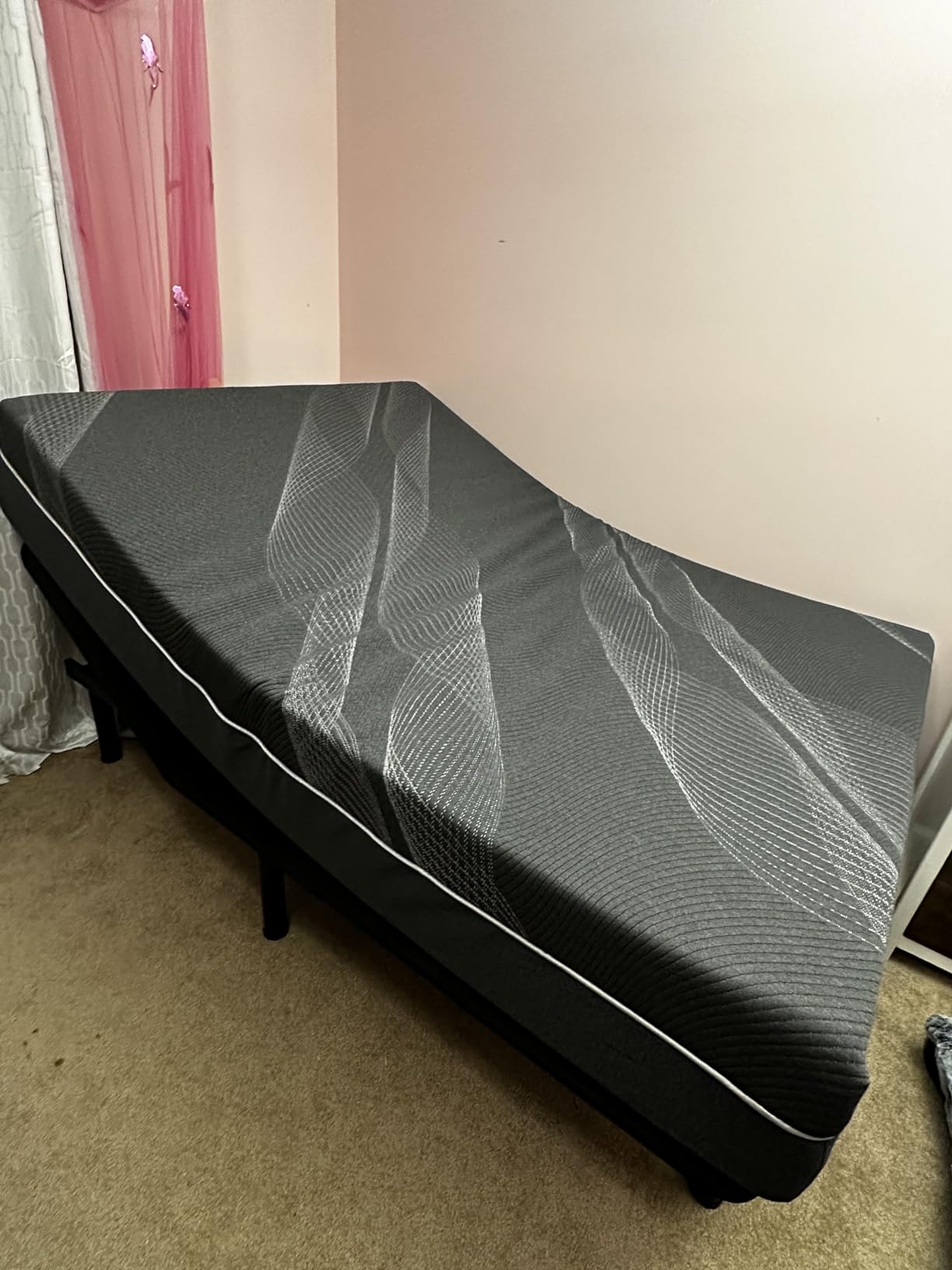 Dyonery Split King Adjustable Bed Base + 14 Inch Memory Foam Mattress | Wireless Remote, Head and Foot Incline, Zero Gravity, Cooling Copper Foam, Fiberglass Free Mattress, Tools-Free Assembly customer photo 2