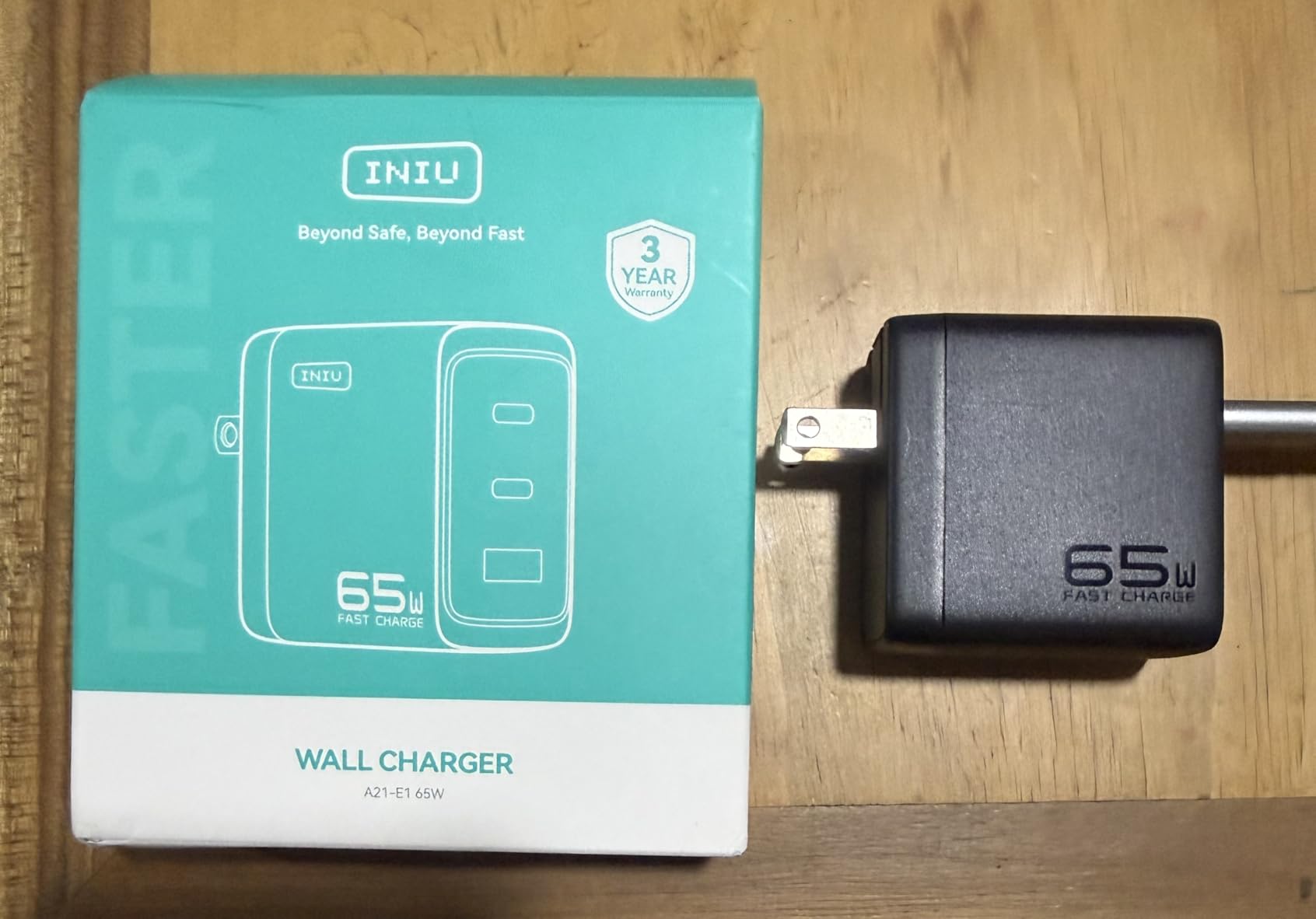 INIU 65W Charger for MacBook, Multiport USB C Fast Charger with 100W Cable | Advanced Protection, 3-Port Foldable GaN Tech Travel Charger for MacBook Neo Air Pro iPhone 17 16 Pro Max Samsung S26 Switch customer photo 1