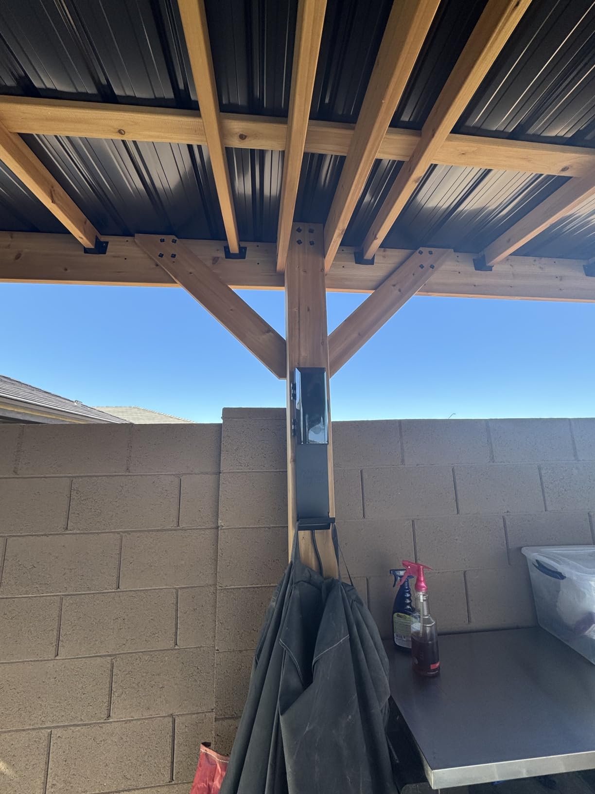 Backyard Discovery Arcadia 14' x 12' Cedar Wood Outdoor Gazebo Pavilion with Hardtop Galvanized Steel Slope Roof, Snow Support, Wind Resistance, PowerPort, Shade for Garden, Patio, Deck, Entertaining customer photo 1