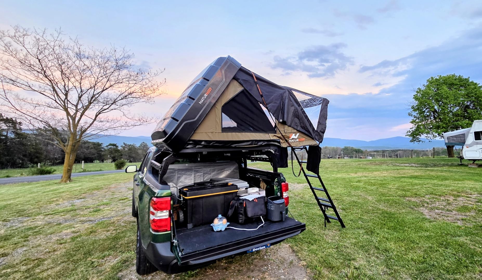 Naturnest Rooftop Tent Hard Shell, Easy Set Up Pop Up Large Tent for 2-3 Person Camping, Waterproof UV-Resistant Blackout 4 Season Tents for Truck, Jeep, SUV, Van, Trailer - Sirius 1 Plus customer photo 1