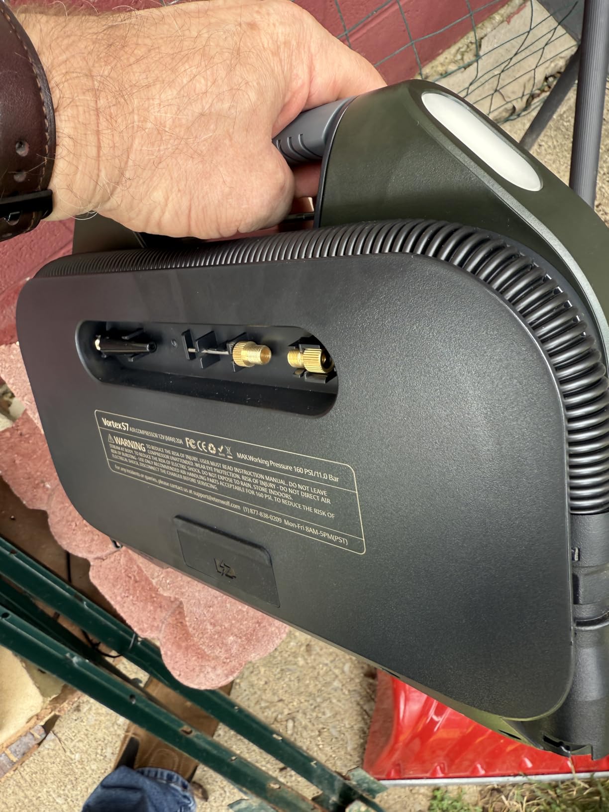 ETENWOLF Vortex S7 Tire Inflator for Heavy-Duty Vehicle, Portable Air Compressor for Car Tires with 160PSI & 38400 mAh Battery, Cordless Air Pump with 100% Duty Cycle & Dual Cylinder (Olive Green) customer photo 2