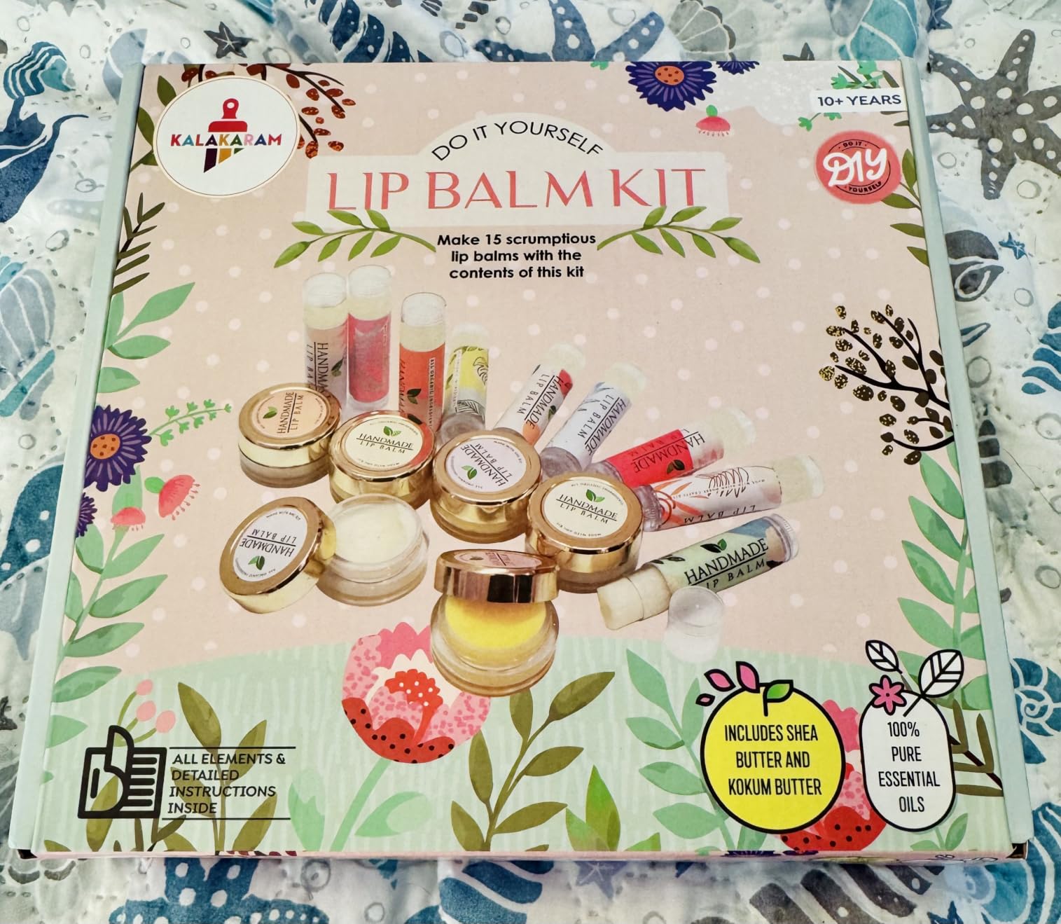 Kalakaram DIY Lip Balm Making Kit - Make 15 Lip Balms with Shea & Kukum Butter, Beeswax, Vitamin E Oil, Grapeseed & Essential Oils, DIY Activity Kit for Kids & Craft Kit for Girls 9-12 customer photo 2