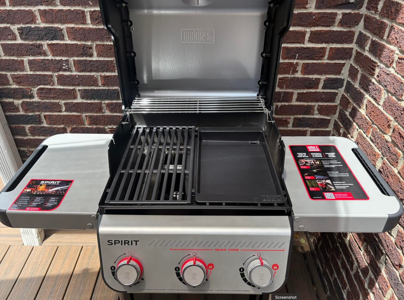 Weber Spirit E-325 Gas Grill for Outdoor Cooking, Natural Gas Grill, Black | 3 Burners, Sear Zone w/Boost Burners, Porcelain-Enameled Cast-Iron Grates, Weber Works Rails, BBQ Grill customer photo 1
