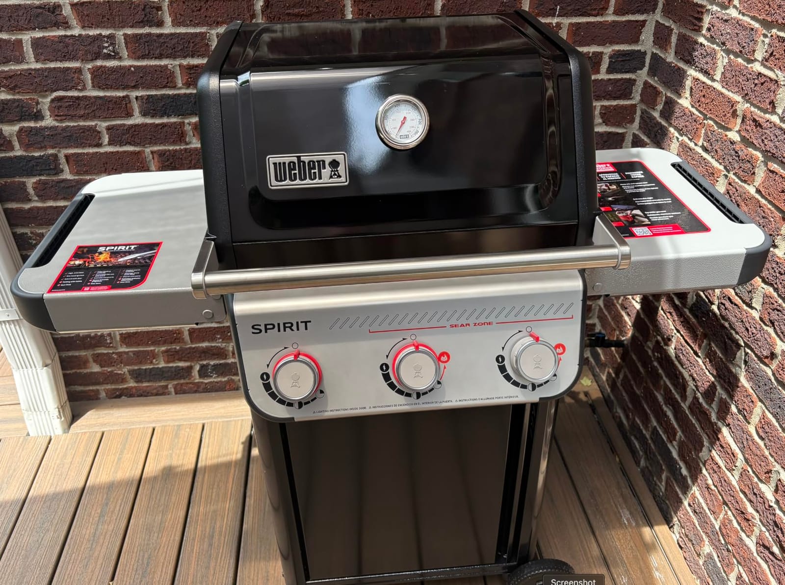 Weber Spirit E-325 Gas Grill for Outdoor Cooking, Natural Gas Grill, Black | 3 Burners, Sear Zone w/Boost Burners, Porcelain-Enameled Cast-Iron Grates, Weber Works Rails, BBQ Grill customer photo 2