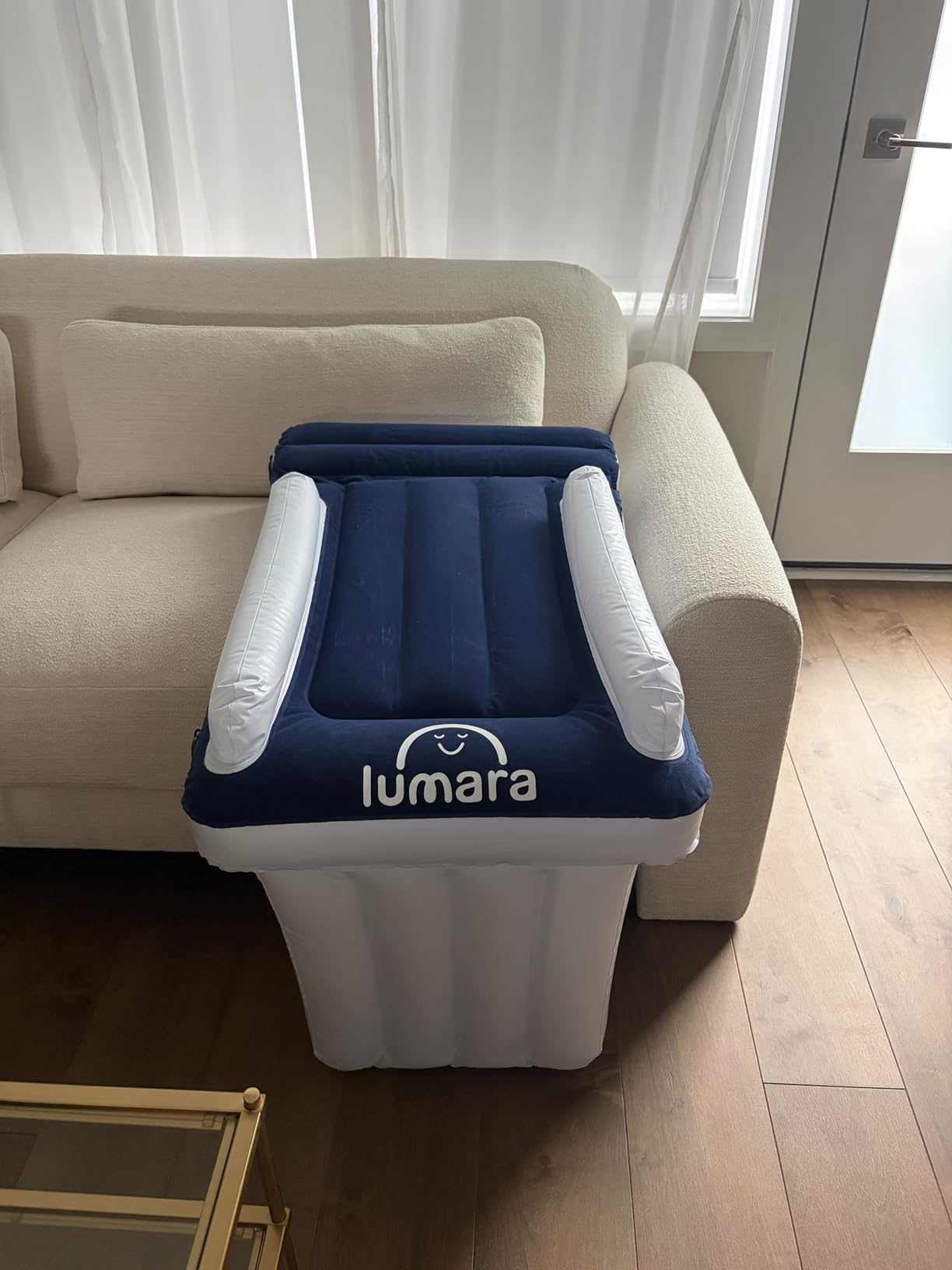 LUMARA Toddler Airplane Bed - Inflatable Airplane Bed for Toddlers, Plane Baby Mattress for Kids - Blow Up Air Mattress for Child Flight Sleep with Safety Belt, Innovative Valves, No Pump Needed customer photo 2