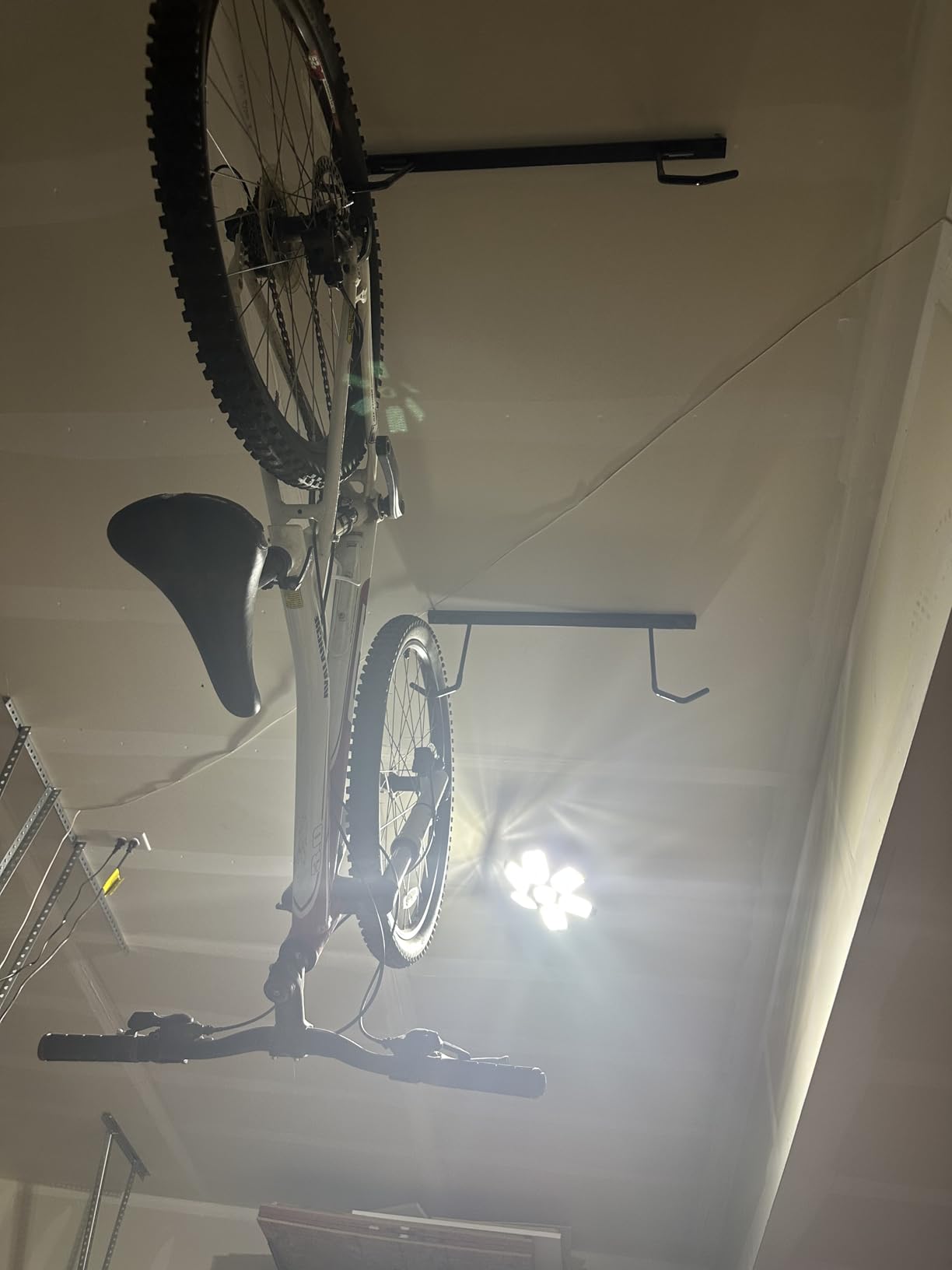 WALMANN Ceiling Mounted Bike Rack for Garage, Ceiling Bike Storage | Space Saving, for 2 Bikes(Horizontally)/4 Bikes(Vertically), Adjustable Bike Hooks for Road, Mountain Bikes customer photo 2