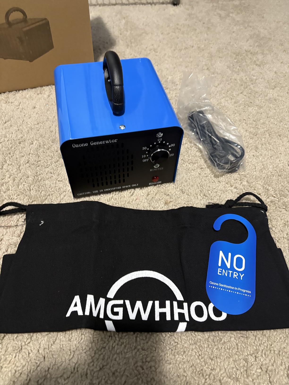 Ozone Generator Machine 200,000mg/h, High Capacity Ozone Odor Eliminator Removal Air Purifier for Home Car Pet & Basement Odor, Suitable for Spaces up to 7,000 Square Feet, Blue customer photo 1