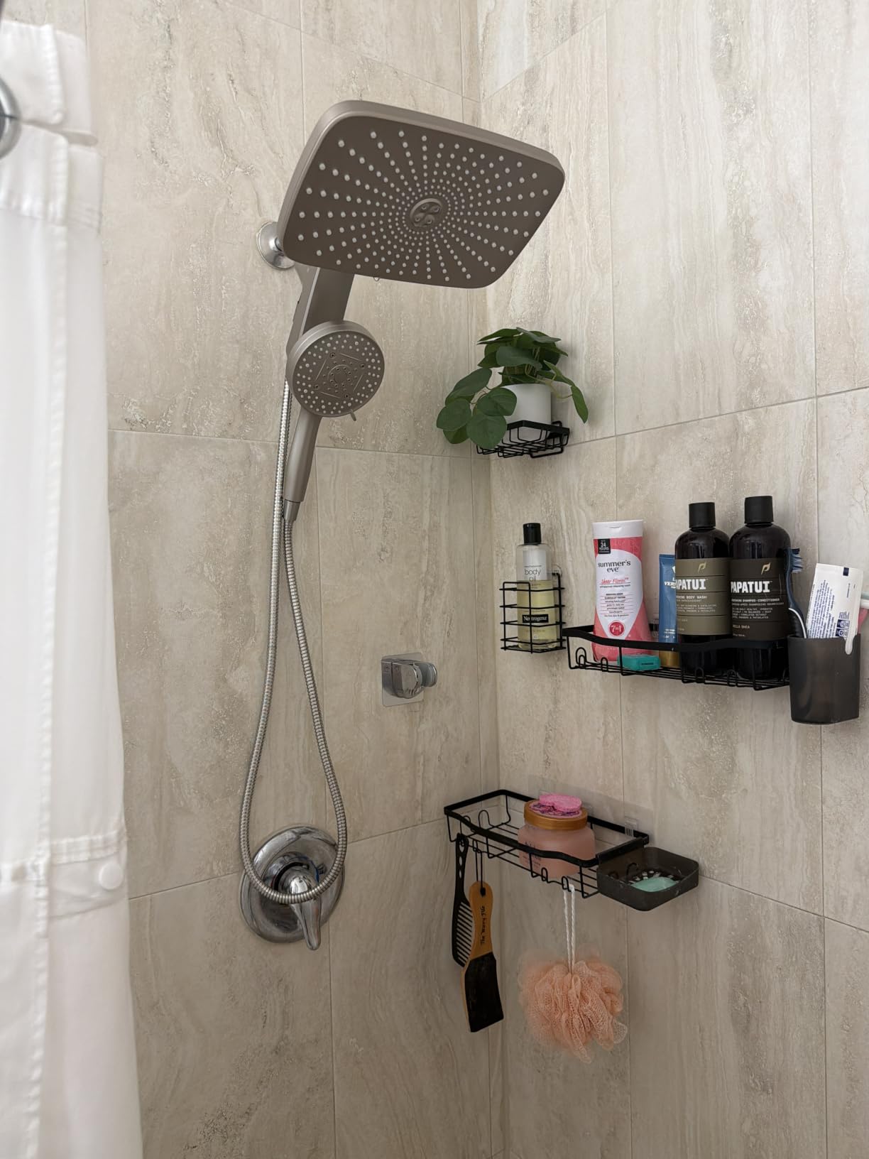 Rain Shower Head with Handheld Showerhead, Nickel 1.8GPM 460311 | 12