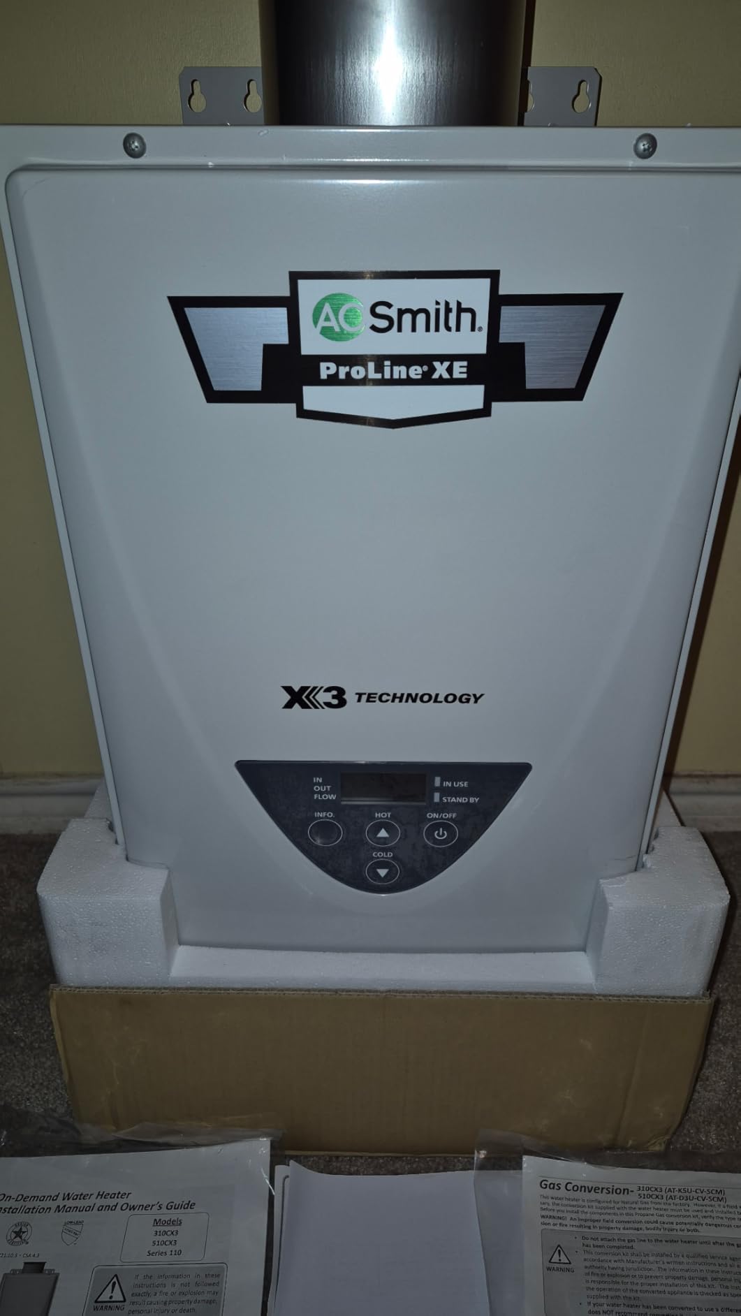 A. O. Smith Water Heater | 10 GPM, 199K BTU | NG Indoor | ATI-540P-N | Replacement for 3+ Bath Homes | 10 GPM Continuous Flow | 199K BTU Condensing | Integrated Recirc Pump customer photo 2
