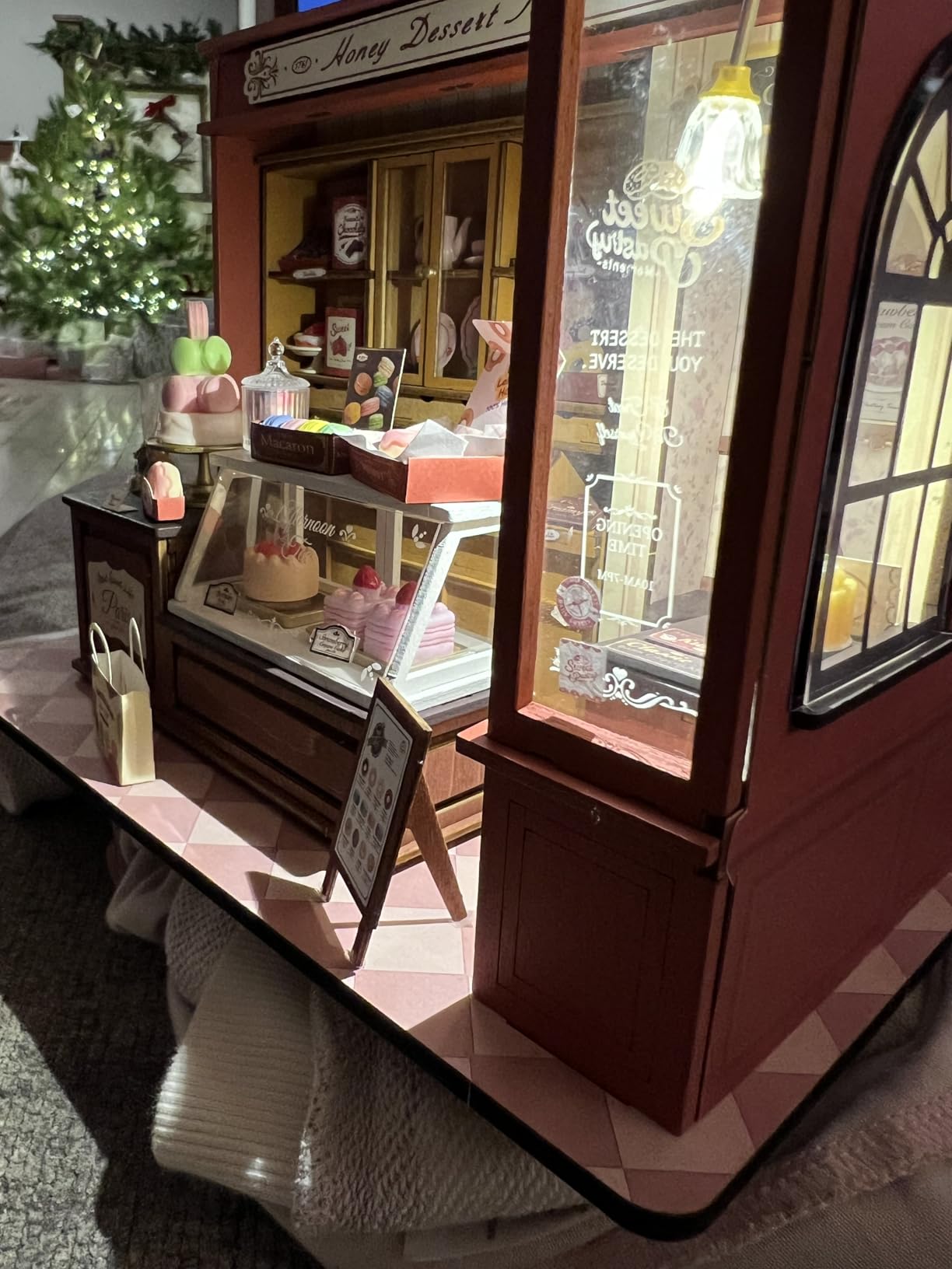 Rolife Dessert Shop DIY Miniature Dollhouse Kit Creative Gift for Adults | 1:18 Scale Vintage French Tiny House with LED Light, Wooden 3D Puzzle Model Kit, Diorama Craft Set for Home Decor Display customer photo 1