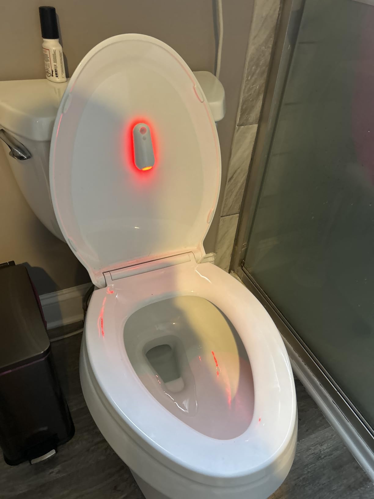 Toilet Night Light Motion Sensor, 8 Color Changing USB-C Rechargeable Toilet Bowl Light for Bathroom Accessories, Splash-Proof Nightlight for Bathroom Hallway Stairs, Stocking Stuffers Gadget for Men customer photo 2