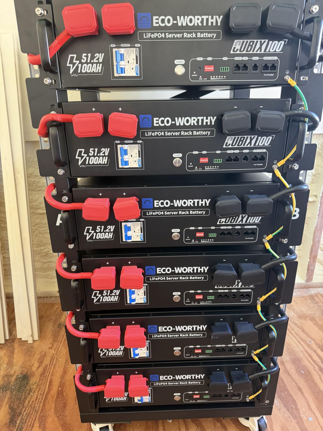 ECO-WORTHY Cubix100 48V 200Ah LiFePO4 Lithium Battery (2 Pack 48V 100AH) w/Bluetooth | UL9540 & UL1973 & CEC Listed | 10.24KWh Server Rack Battery for Solar Energy Storage, Home Backup Power customer photo 2