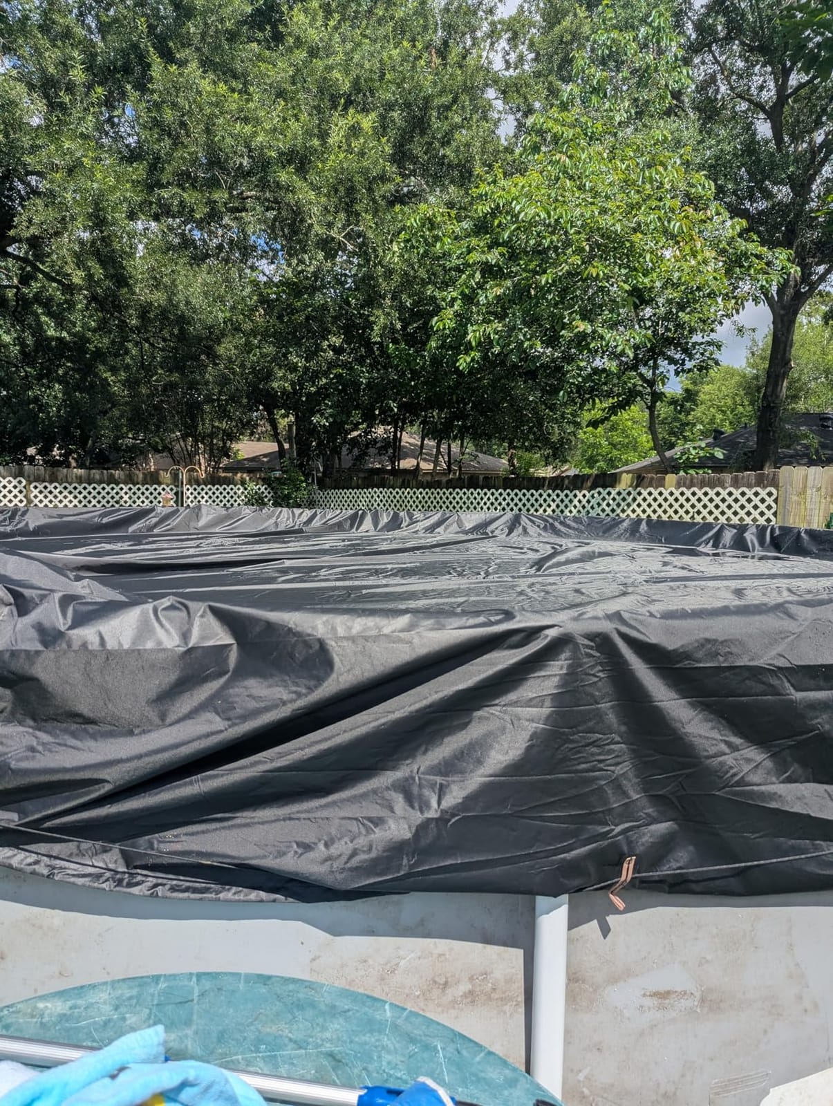 QH.HOME 18ft Round Pool Cover,[Ultimate Windproof & Tear-Resistant Fabric],Snug Fit with Patented Ratchet & Weight Rings,Solar Pool Cover for Above Ground Pools, Blocks Leaves &Waterproof customer photo 2