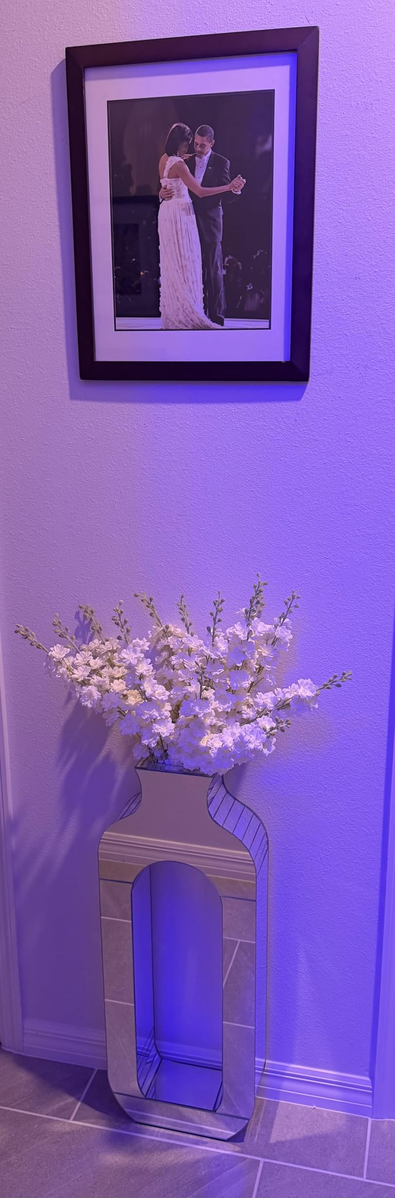 Mirrored Hollow Floor Vase 31.5