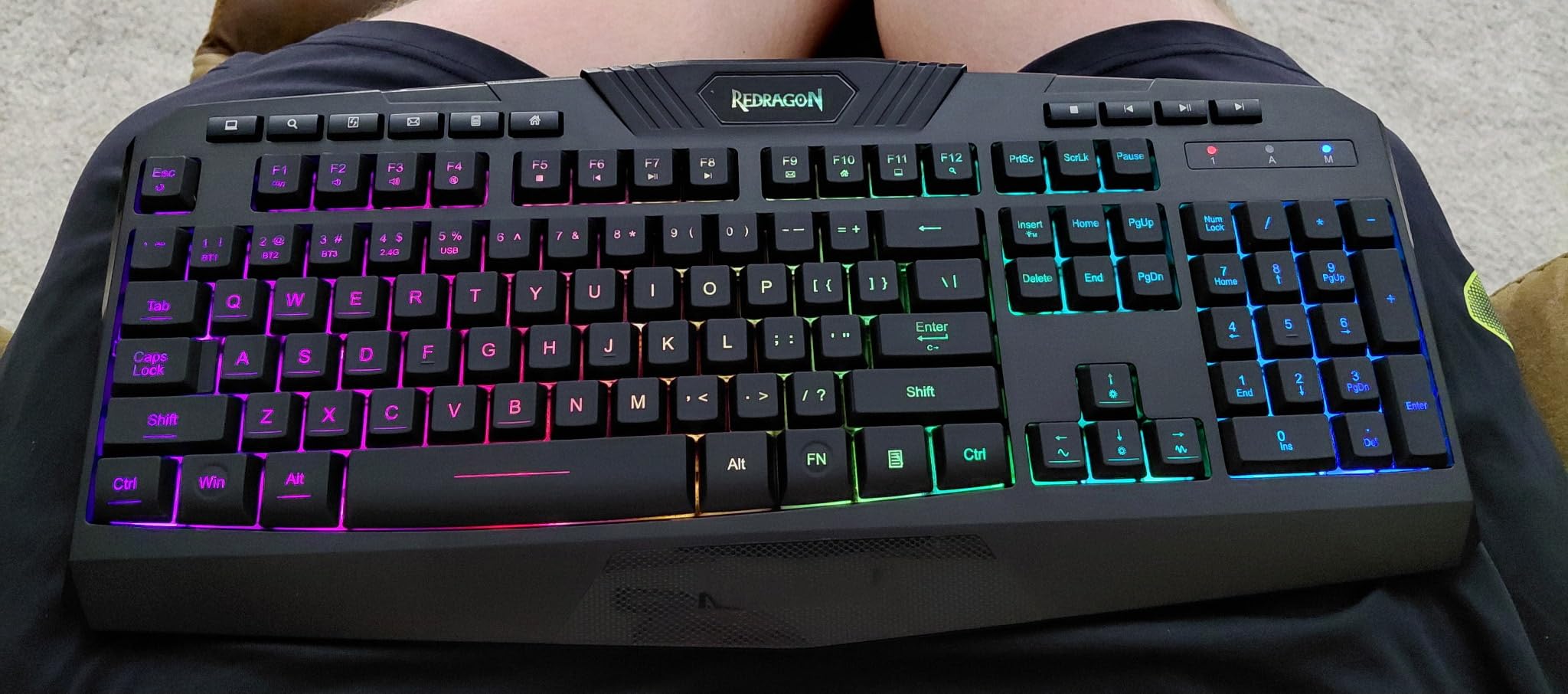 Redragon K521 Upgrade Rainbow LED Gaming Keyboard, 104 Keys Wired Mechanical Feeling Keyboard with Multimedia Keys, One-Touch Backlit, Anti-Ghosting, Compatible with PC, Mac, PS4/5, Xbox customer photo 2