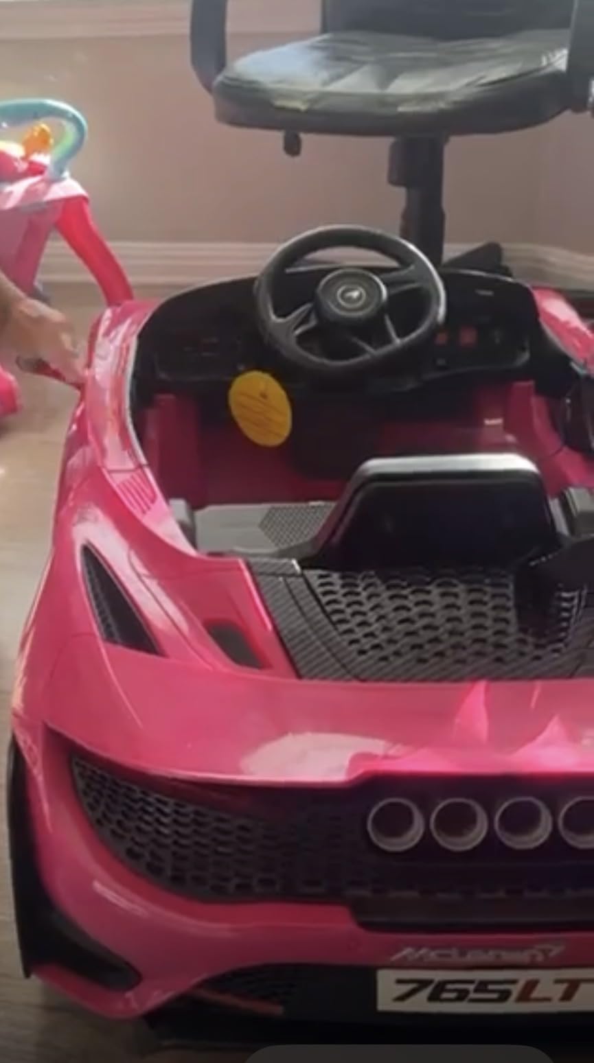 Kids Ride-on Car Licensed McLaren765LT for 3-6Years Old, Electric car 12V Battery Powered Electric Vehicle, w/Parent Remote, Music Player, LED Lights, Smooth Start, 3 Speeds, Pink customer photo 2