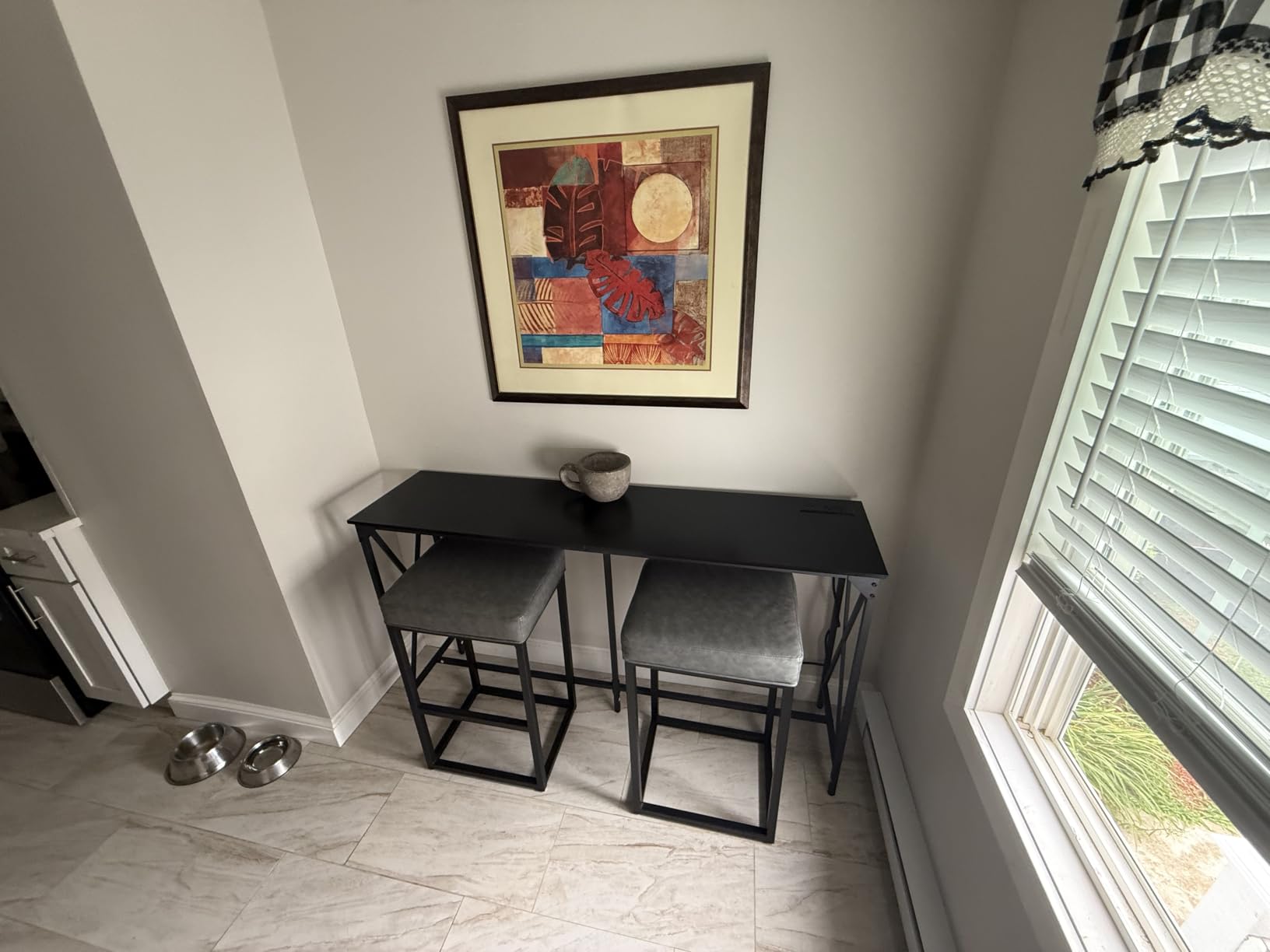 70.9'' Bar Table, Kitchen Dining Table with Power Outlet and Footrest, Industrial Style, for Pub, Living Room, Rustic Brown and Black TBT08UBF customer photo 1