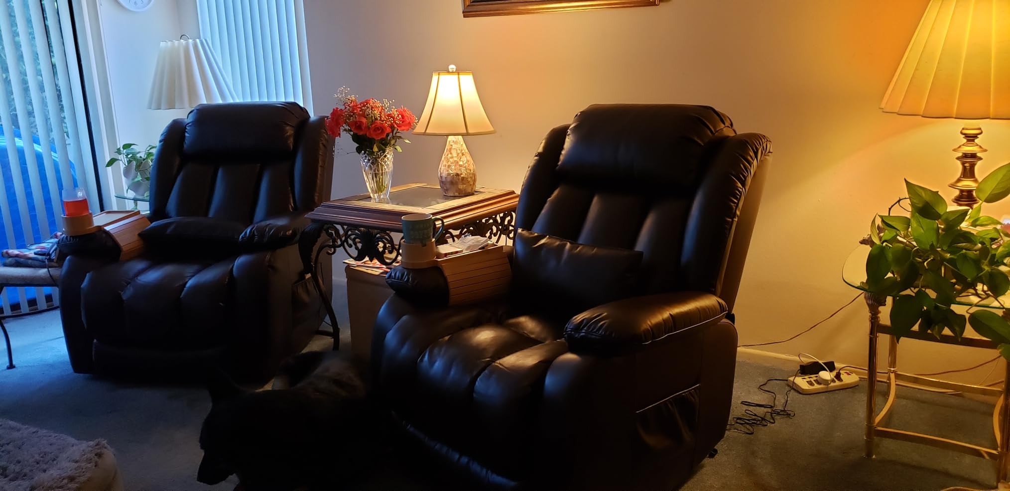 Infinite Position Lay Flat Power Lift Recliner Chair for Elderly, Brown | Dual Motor Power Lift Chair, Massage & Heating, Extended Footrest, USB Ports, Remote Control, Lumbar Pillow, Leather customer photo 1