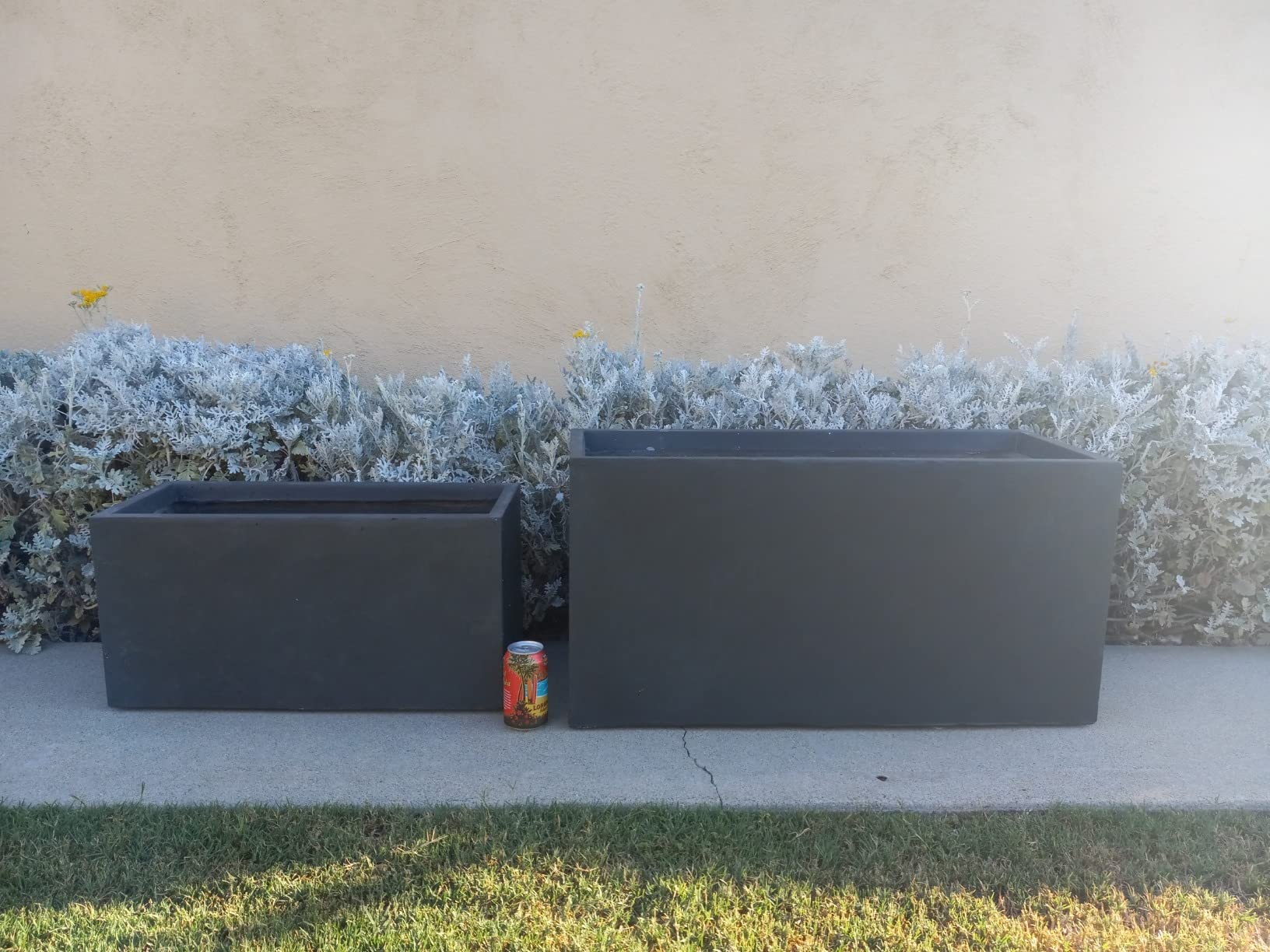 Kante Modern Rectangular Pale Gray Concrete Planter 23
