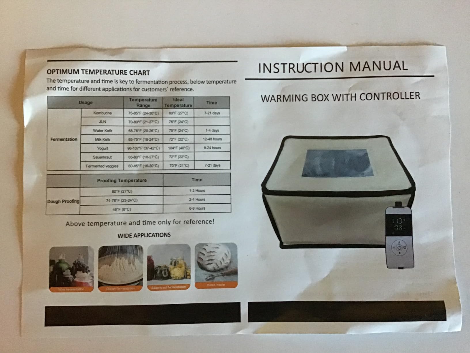 Folding Bread Proofing Warming Box with Temperature Control and 12-Hour Timer customer photo 1