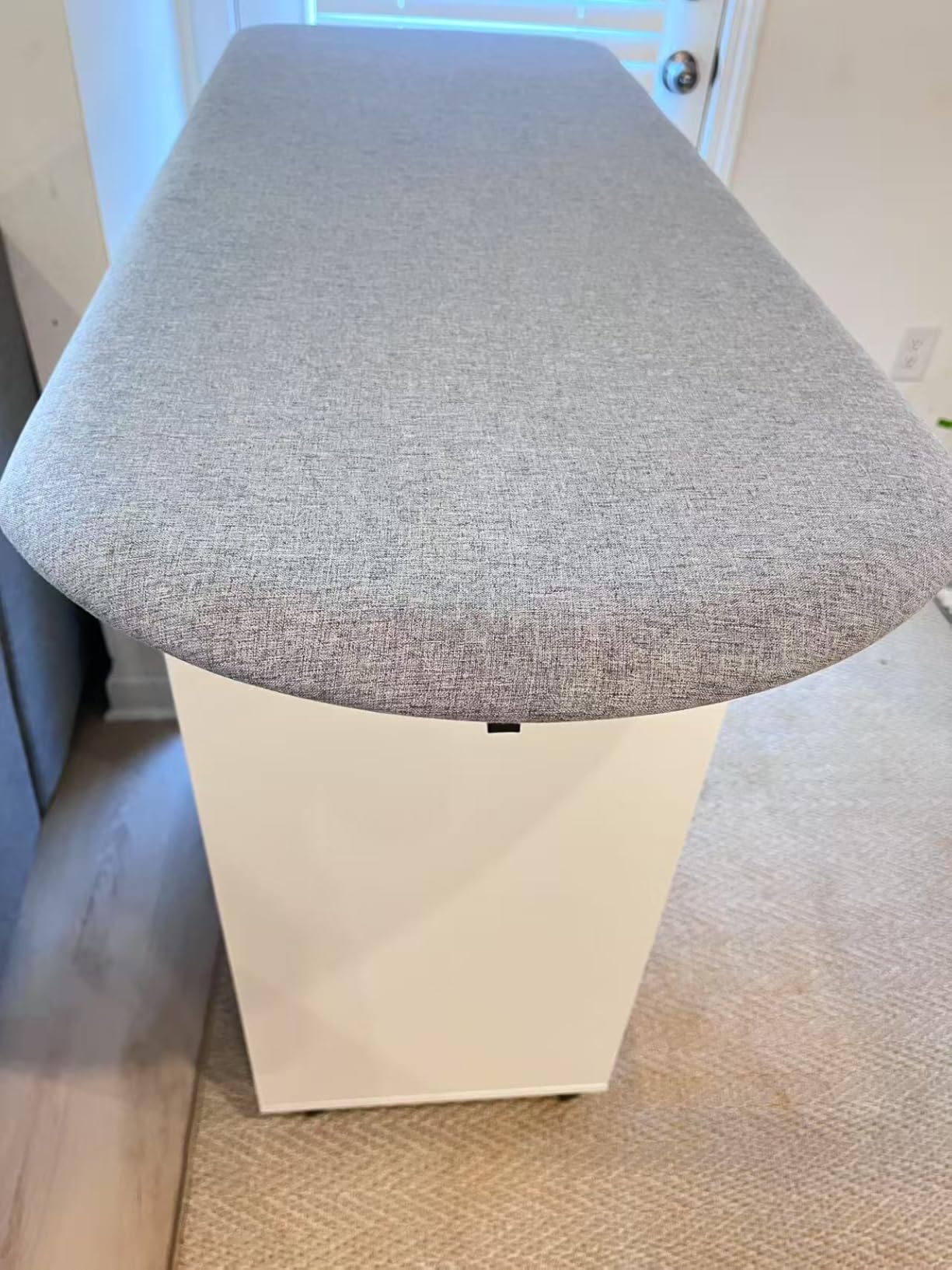 Rolling Ironing Board with Storage Cabinet, Multipurpose Wooden Ironing Cabinet with Wheels, Ironing Table with Heat-Resistant Sponge customer photo 1