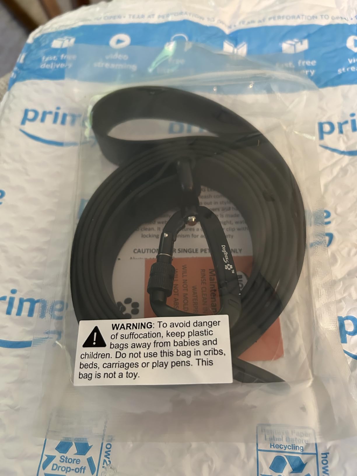 DogTraxs Essential Biothane Dog Leash, 3/4 in x 4 ft, Black | Waterproof, For Large, Medium, Small Dogs, Dog Training, Locking Carabiner customer photo 2
