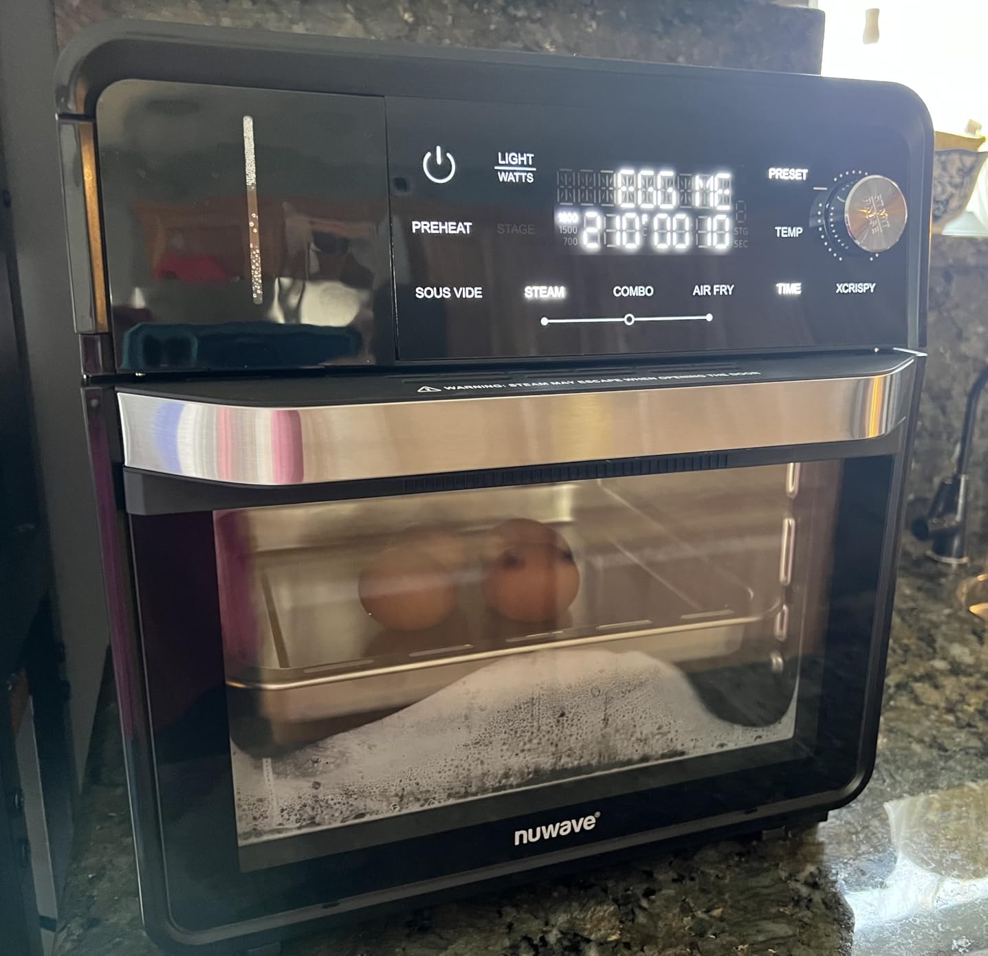 Nuwave Combi Steam Oven, Non-Toxic Stainless Steel Multi-Cooker, 16 quarts | Air Fry, Sous Vide, Toast & More, 50-450°F Precision, 120 Presets, Moisture Control, Programmable, Easy to Clean customer photo 2