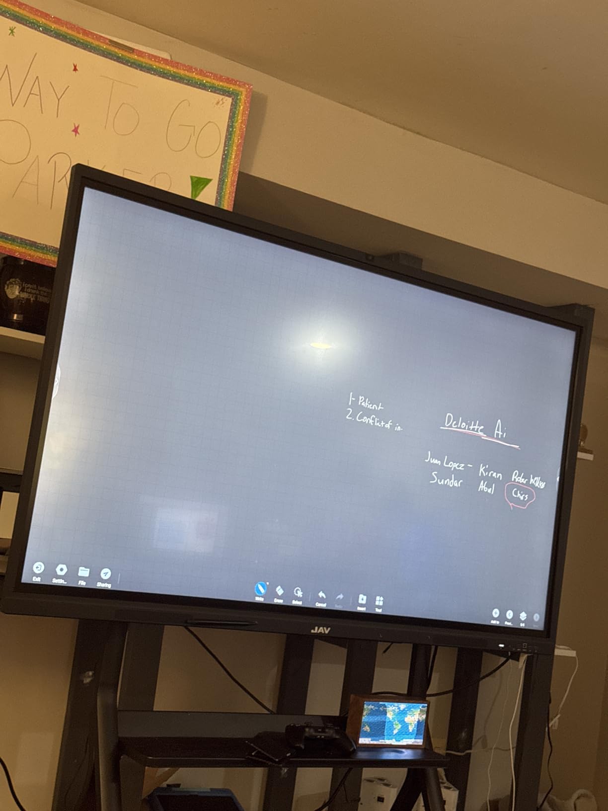 JAV Smart Board Interactive Whiteboard for Classroom Office Home, 4K UHD 8+128GB Touchscreen Smartboard with Built-in EDLA Licensed Android OS & Open App Ecosystem, Wi-Fi & Bluetooth customer photo 1