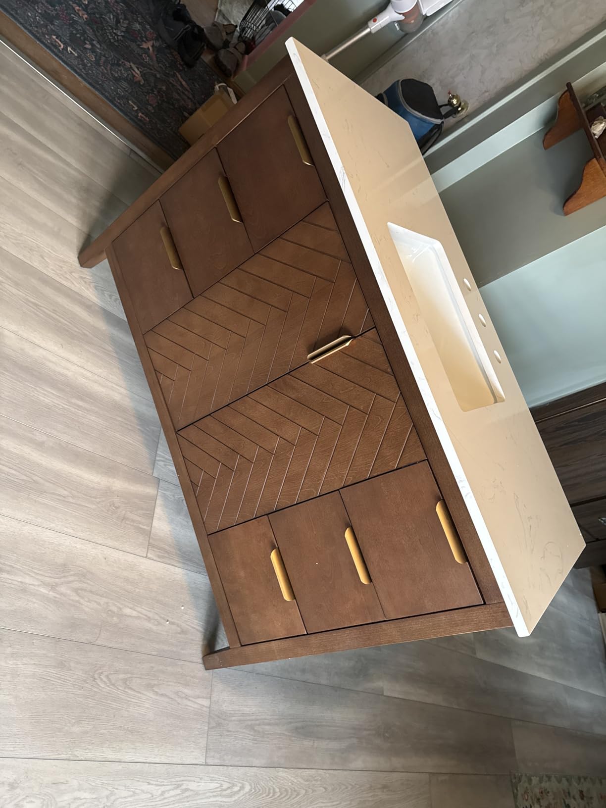 48 Inch Bathroom Vanity with Sink, Modern Steel Blue Bathroom Vanities with Soft Closing Doors & Dovetail Drawers, Quartz Countertop, No Assembly Required customer photo 1