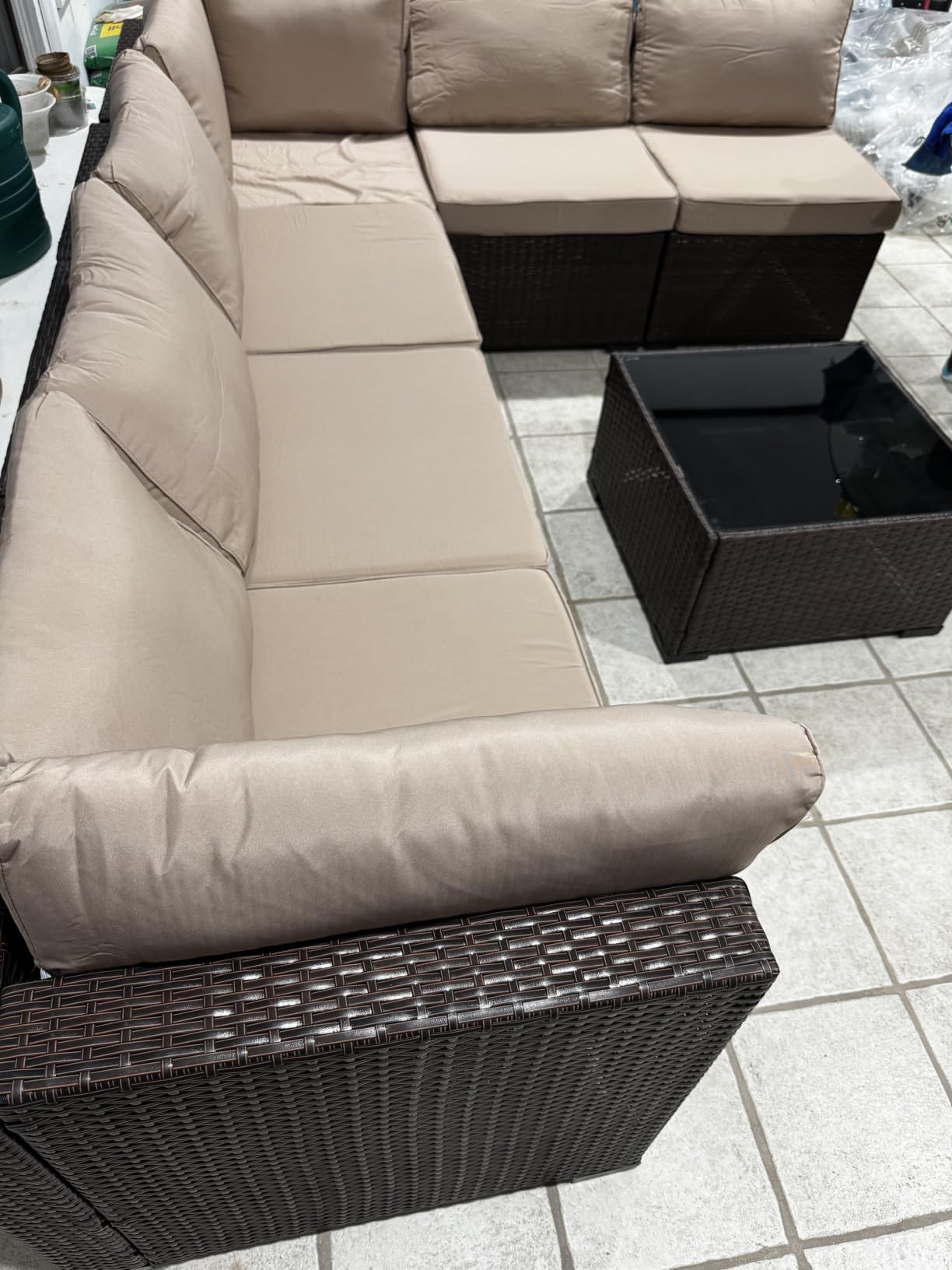 Aoxun 8 Piece Patio Furniture Set with 44
