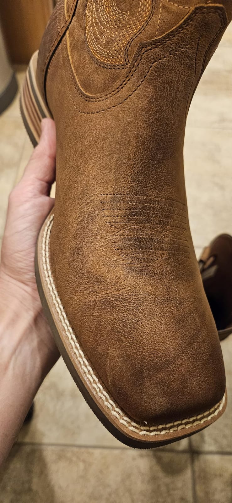 Palitutu Cowboy Boots for Men, Full-Grain Cowhide, Square Toe Western Boot customer photo 1