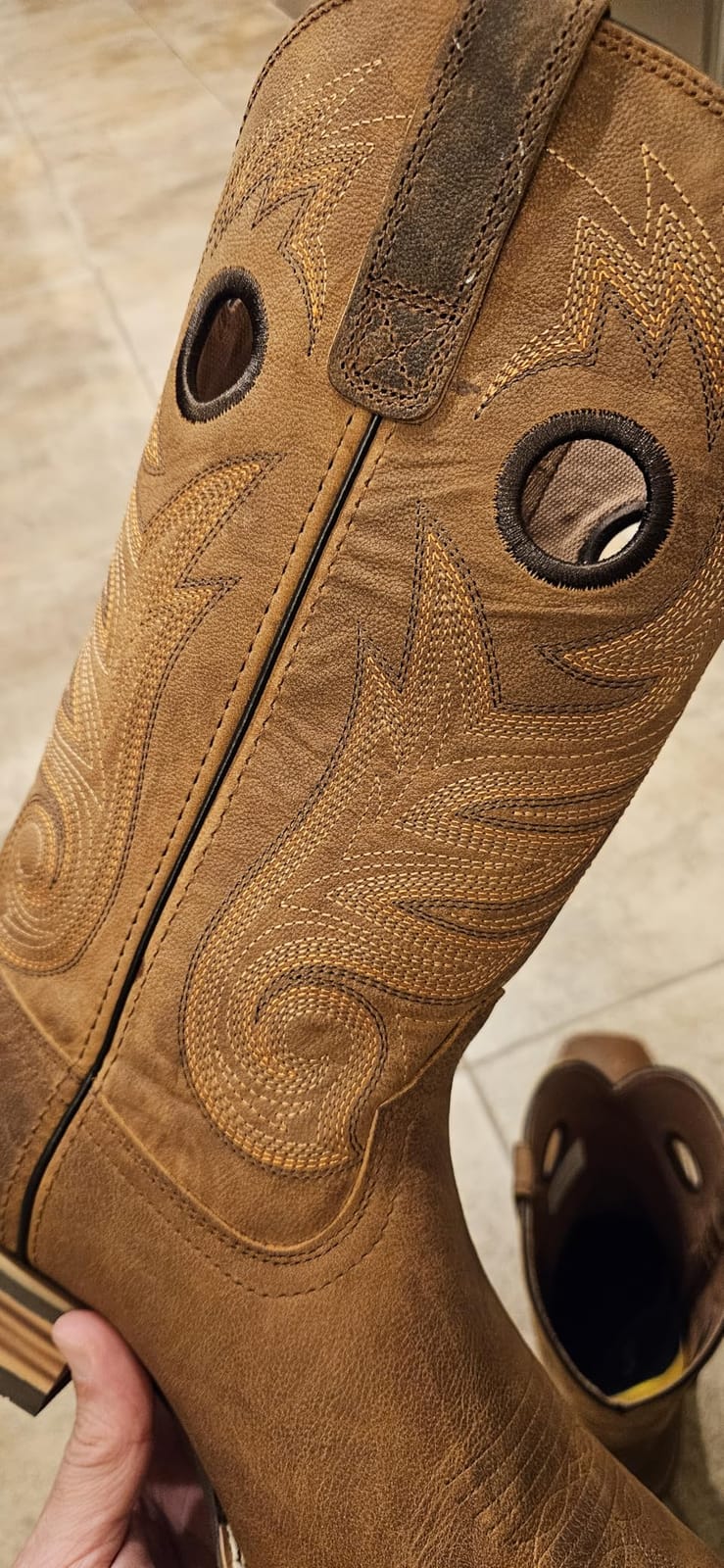 Palitutu Cowboy Boots for Men, Full-Grain Cowhide, Square Toe Western Boot customer photo 2