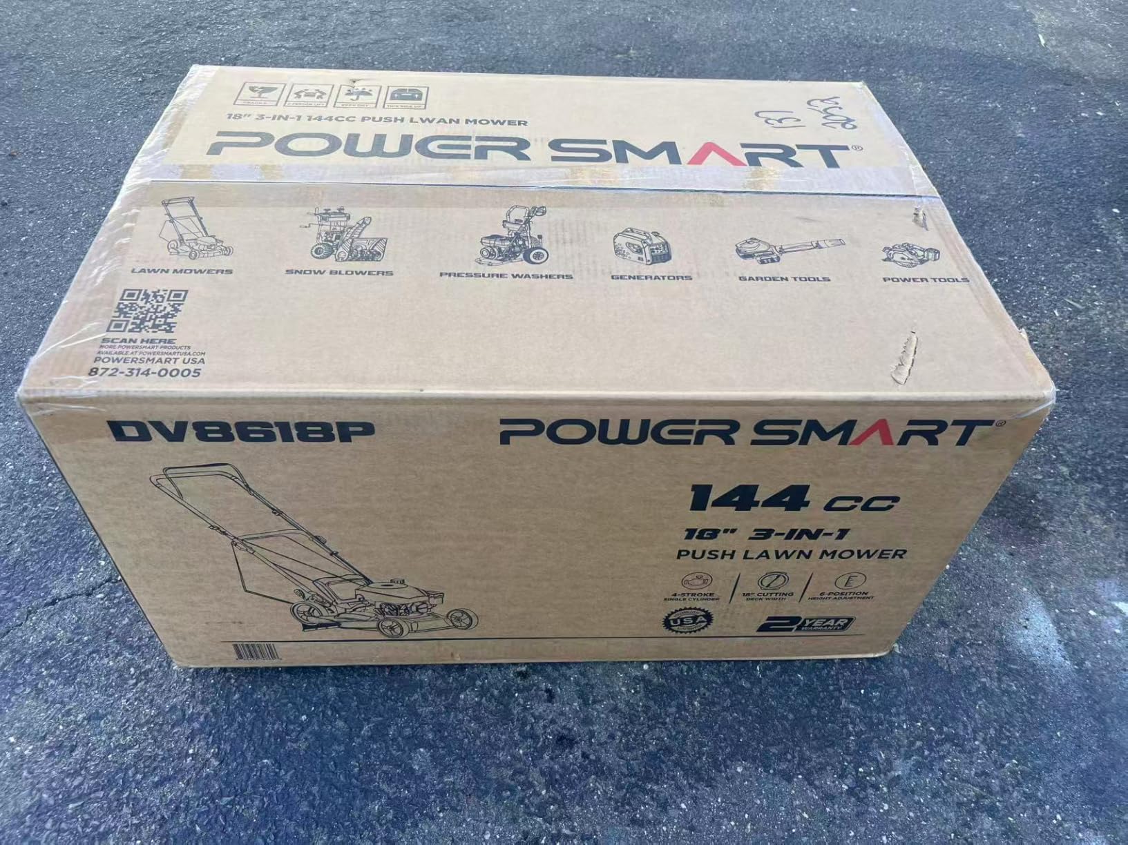PowerSmart 22 in. 170cc Self Propelled Gas Lawn Mower Rear-Wheel-Drive, 3-in-1 Mulch/Bag/Rear Discharge, Steel Deck, 6 Height Adjustment customer photo 1