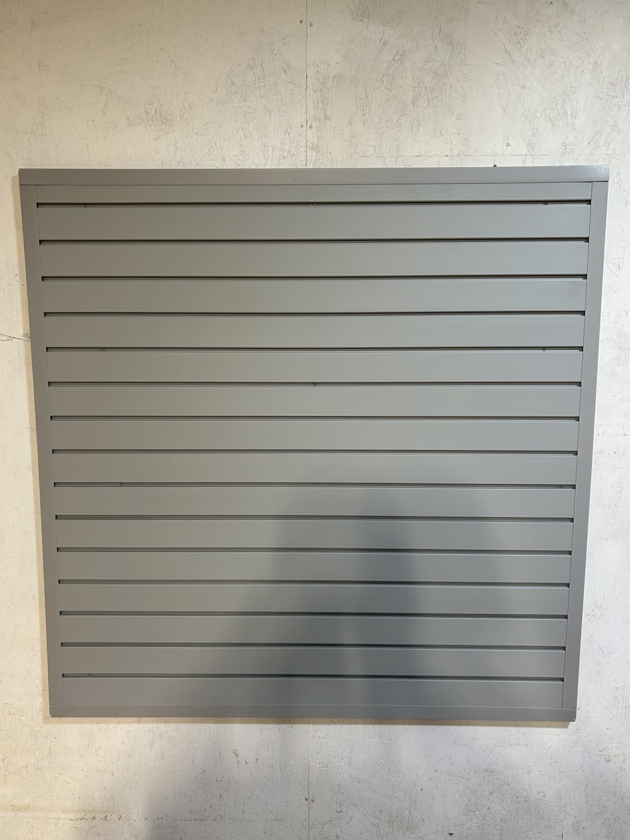 VEVOR Slat Wall Paneling, 4 x 4 ft, PVC Garage Slatwall with Modular Design, Grey Slat Wall Easy-to-Install Adjustable Slatwall Panel with Coupling Structure & DIY Cutting, Fits for Storage & Display customer photo 1