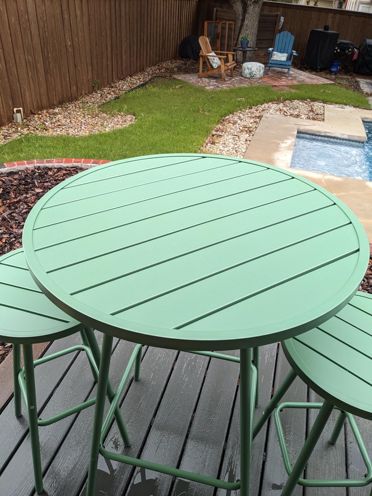 Best Choice Products 3-Piece Patio Dining Set, Bar Height, Outdoor Bistro Set, Outdoor Round Bar Table w/ 2 Bar Stools, Steel - Black customer photo 1