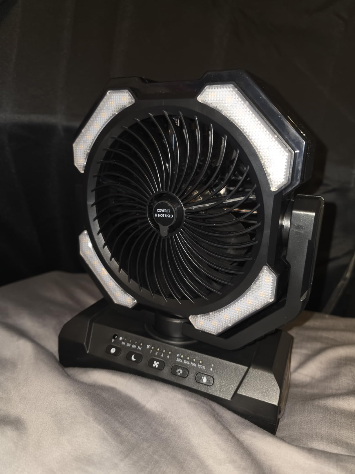 Misting Fan, Portable Camping Fans with 9oz Water Tank, 24000mAh Rechargeable Fan with 4 Speed, Battery Powered Fans with 120H Cooling, Last 5H Mist, 2 Mist Modes, Light, Outsides/Summer Essential customer photo 1