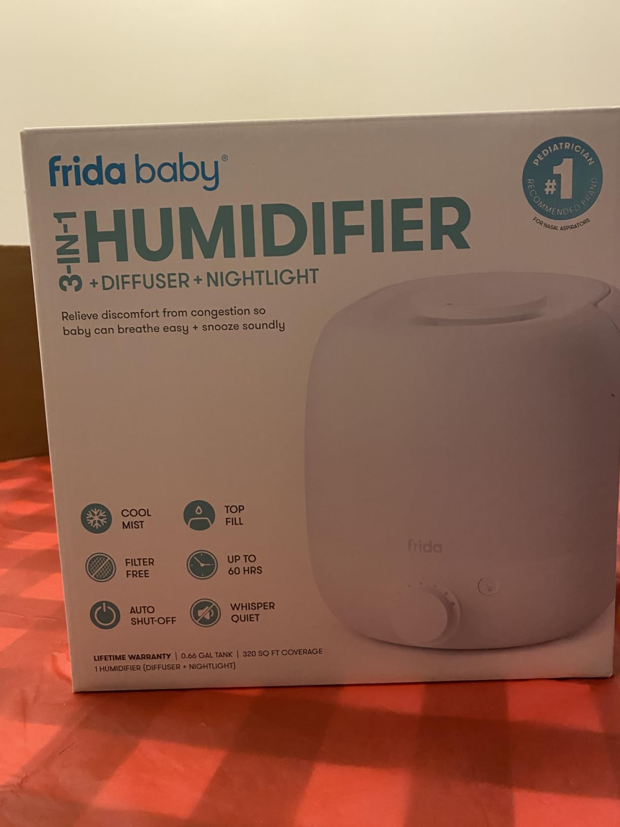Frida Baby 3-in-1 Cool Mist Humidifier for Large Rooms & Bedroom, Diffuser | Allergy Relief, 60 Hour Runtime, Nightlight, Auto Shut-Off, Quiet, Carry Handle, Essential Oil Diffuser customer photo 2