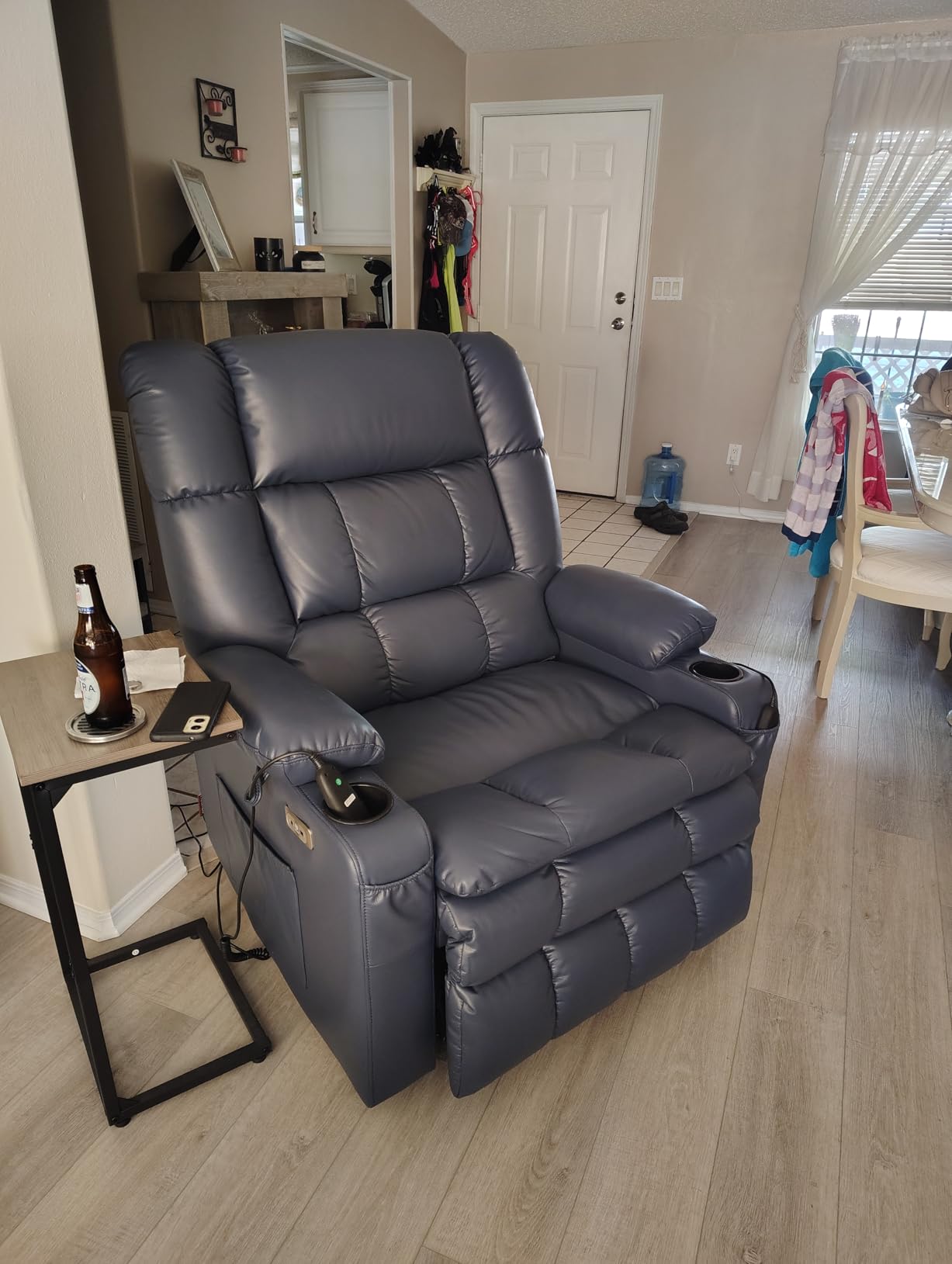 MCombo Large Dual Motor Power Lift Recliner Chair for Elderly 7896 | Zero Gravity Lift Chair with Heat and Massage, Infinite Position, USB Ports, Lay Flat, Breathable Faux Leather (Dark Brown) customer photo 1
