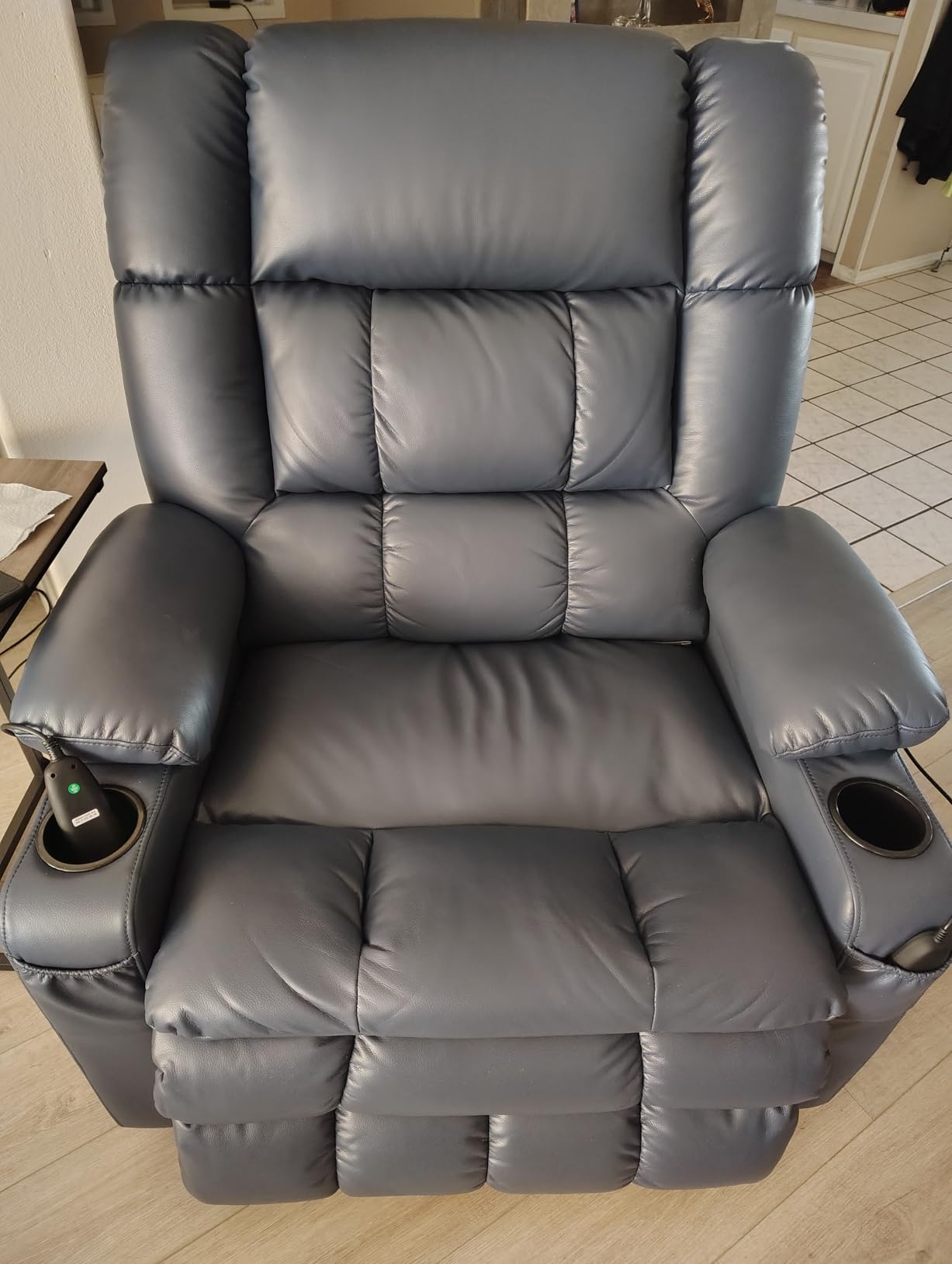 MCombo Large Dual Motor Power Lift Recliner Chair for Elderly 7896 | Zero Gravity Lift Chair with Heat and Massage, Infinite Position, USB Ports, Lay Flat, Breathable Faux Leather (Dark Brown) customer photo 2