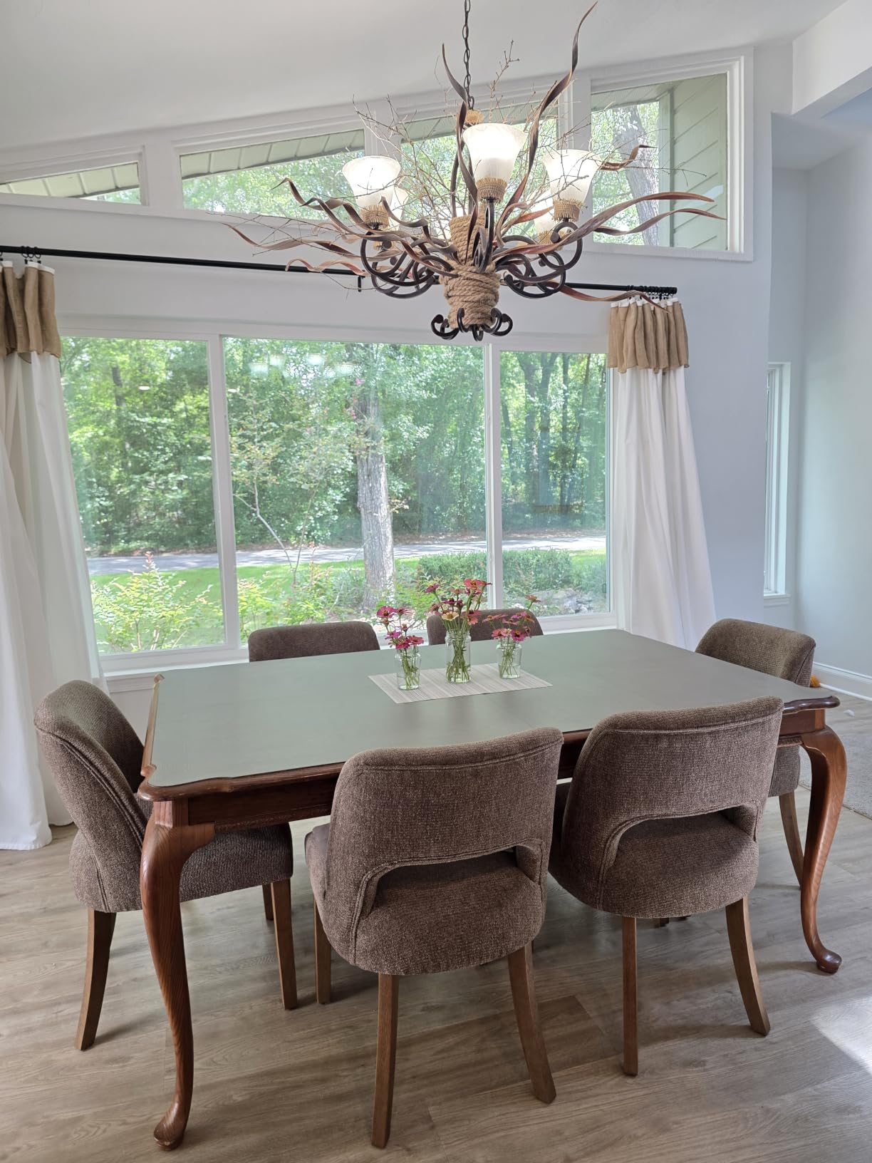 VKNOW Dining Chairs Set of 4, Fabric Dining Chairs, Green customer photo 2